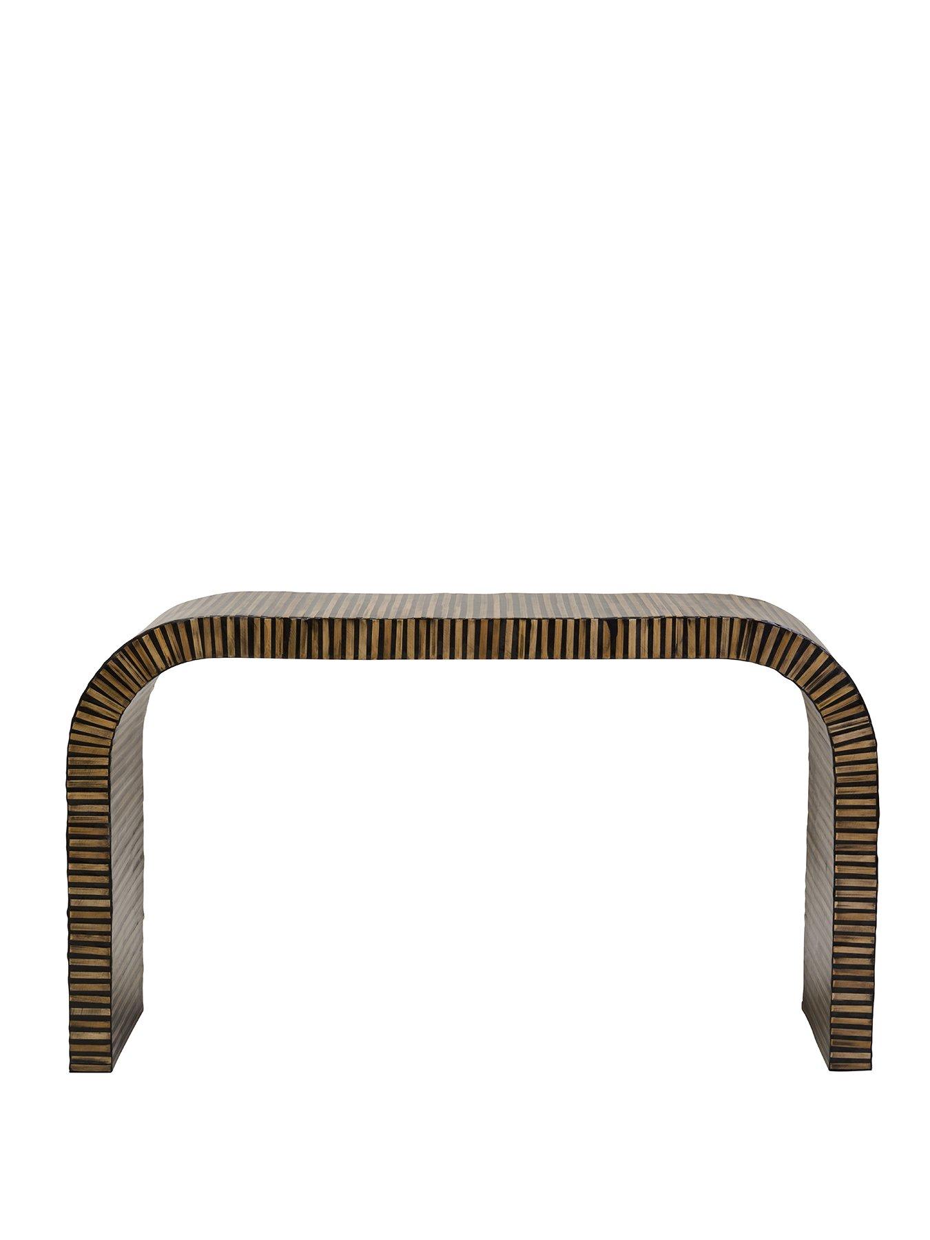 Image 2 of 7 of Interiors By Premier Bambusa Bamboo Curved Console Table