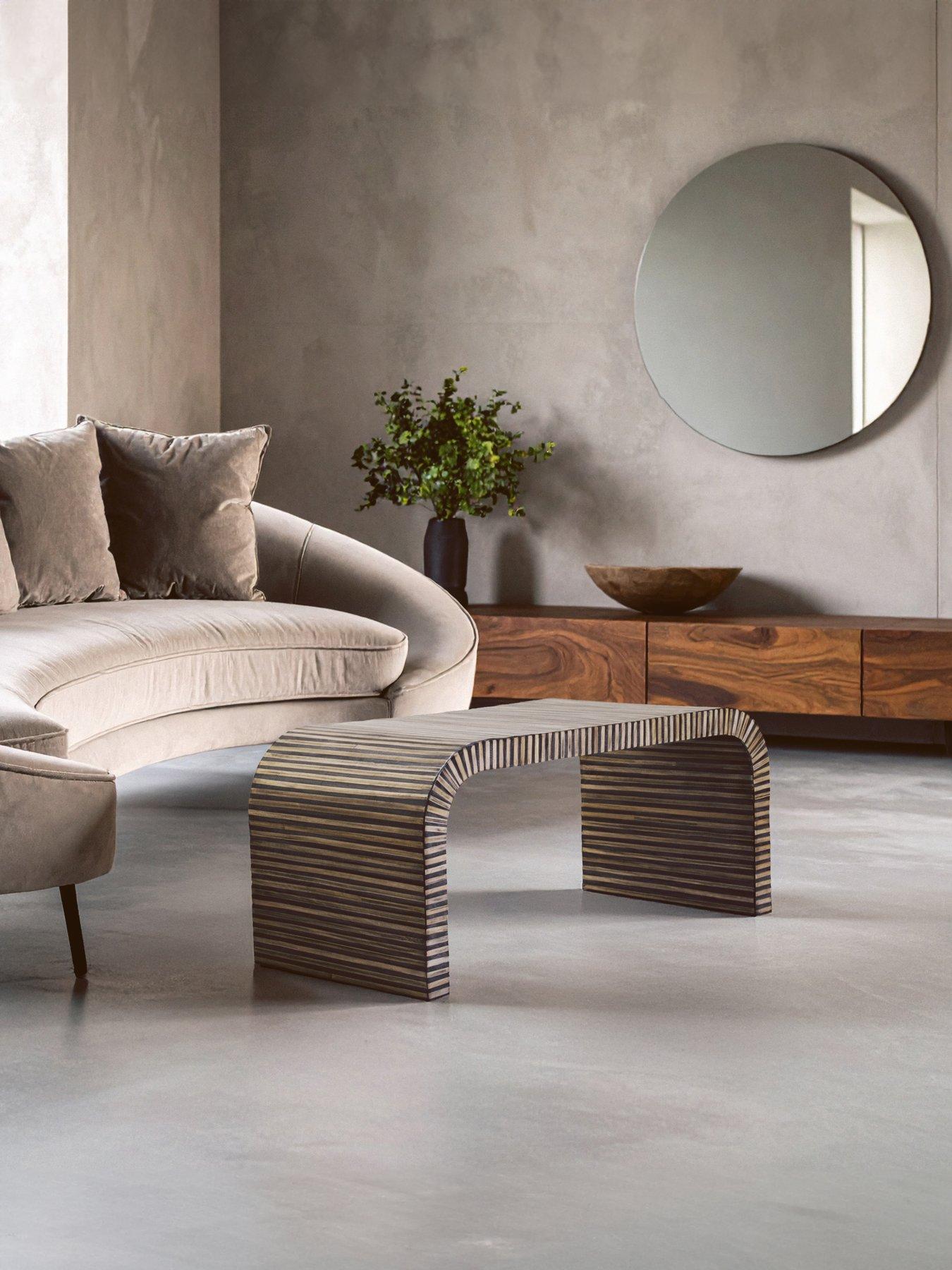 Image 1 of 7 of Premier Housewares Bambusa Bamboo Curved Coffee Table