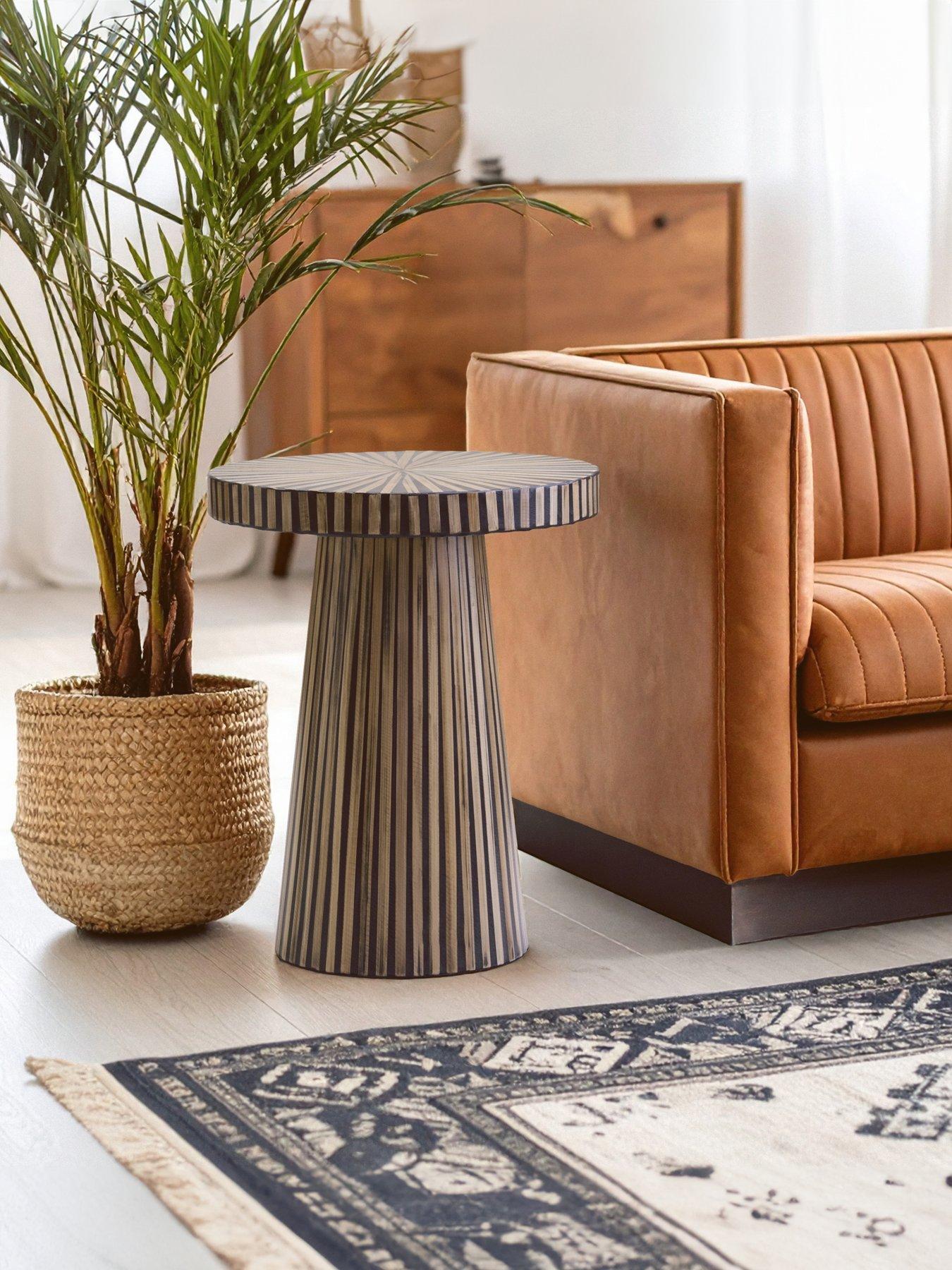  image of interiors-by-premier-bambusa-bamboo-round-side-table