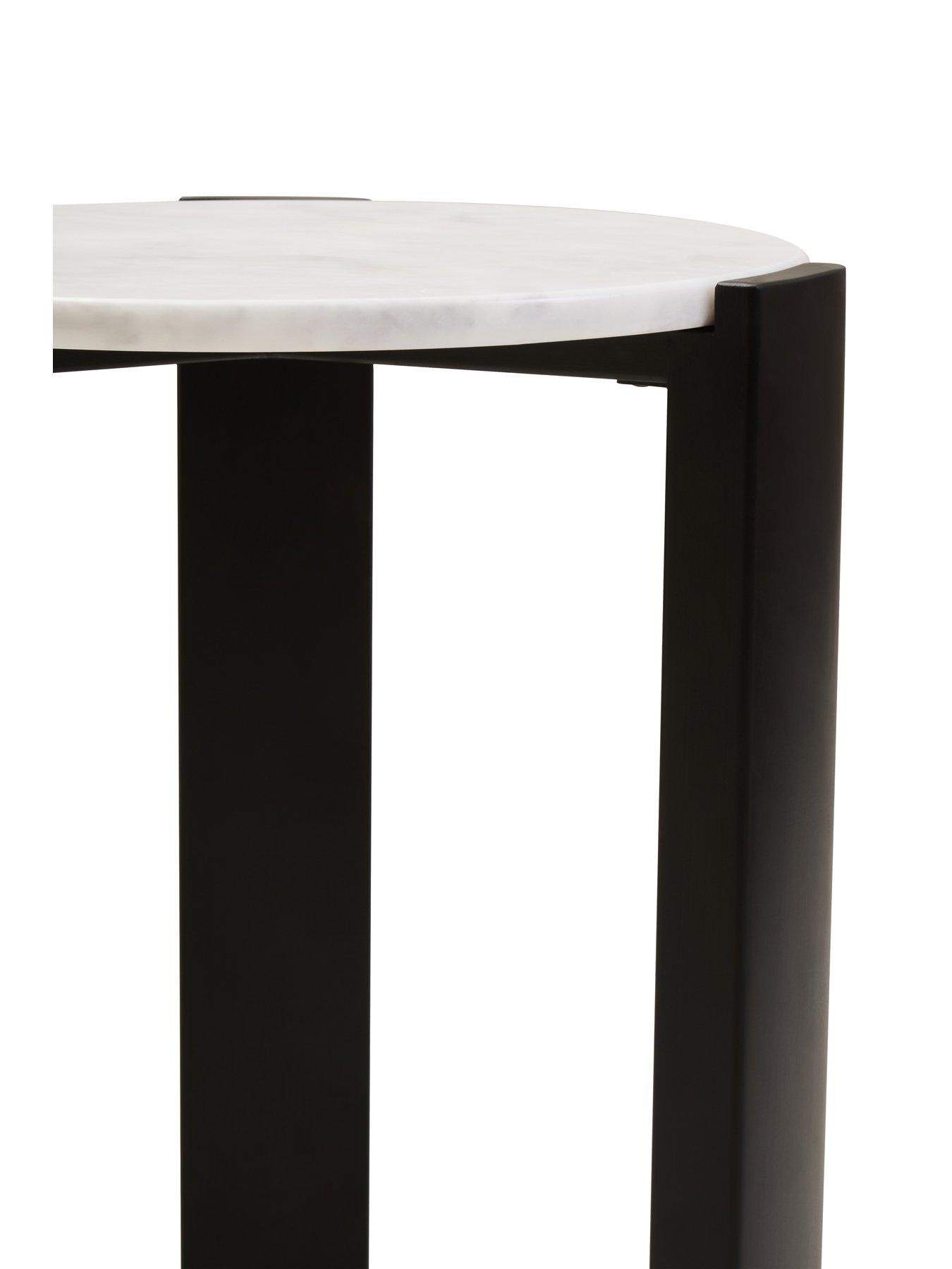  image of interiors-by-premier-palermo-marble-top-side-table