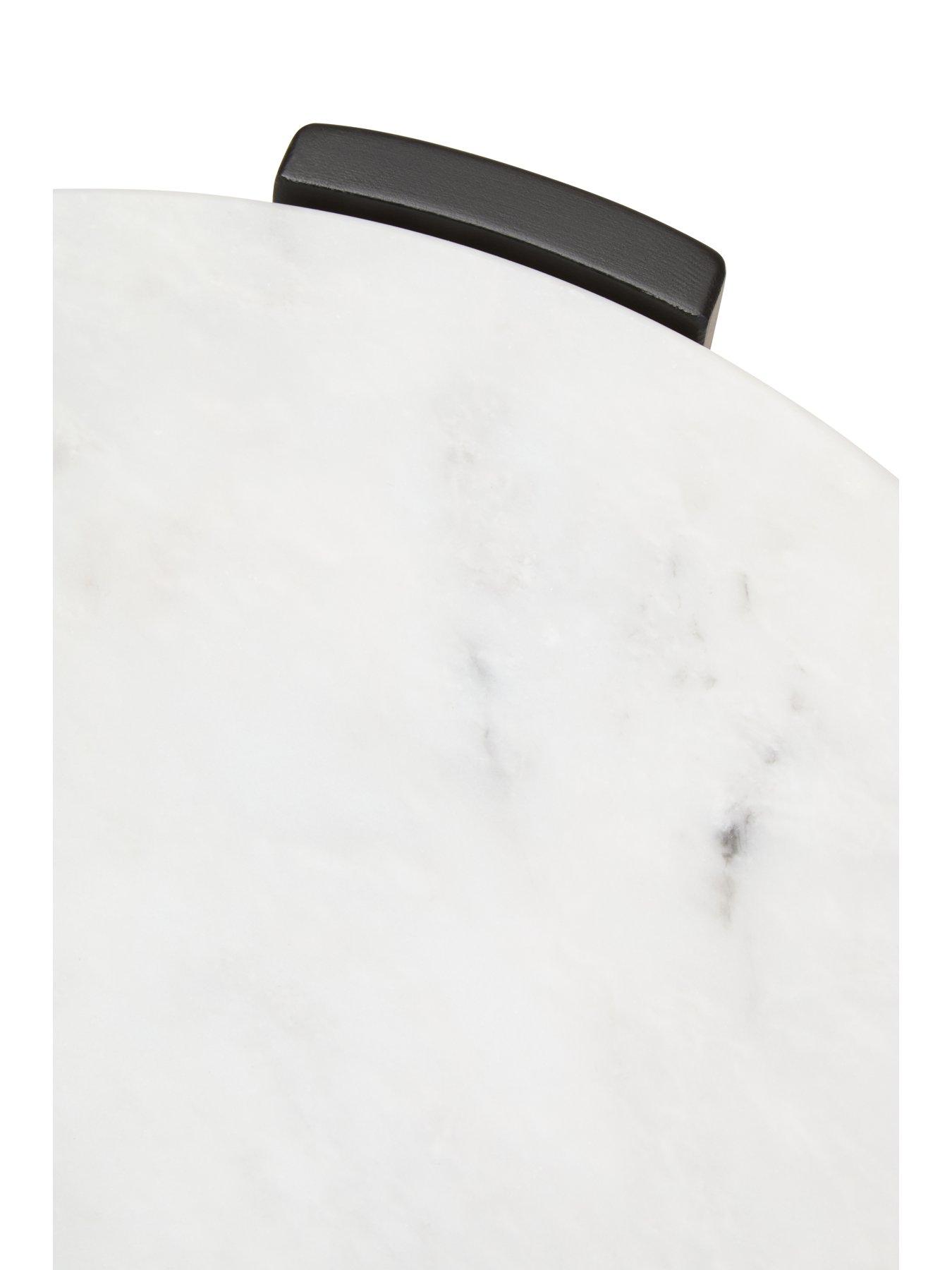  image of interiors-by-premier-palermo-marble-top-side-table