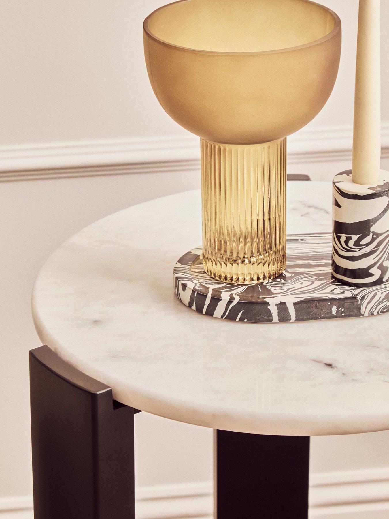  image of interiors-by-premier-palermo-marble-top-side-table