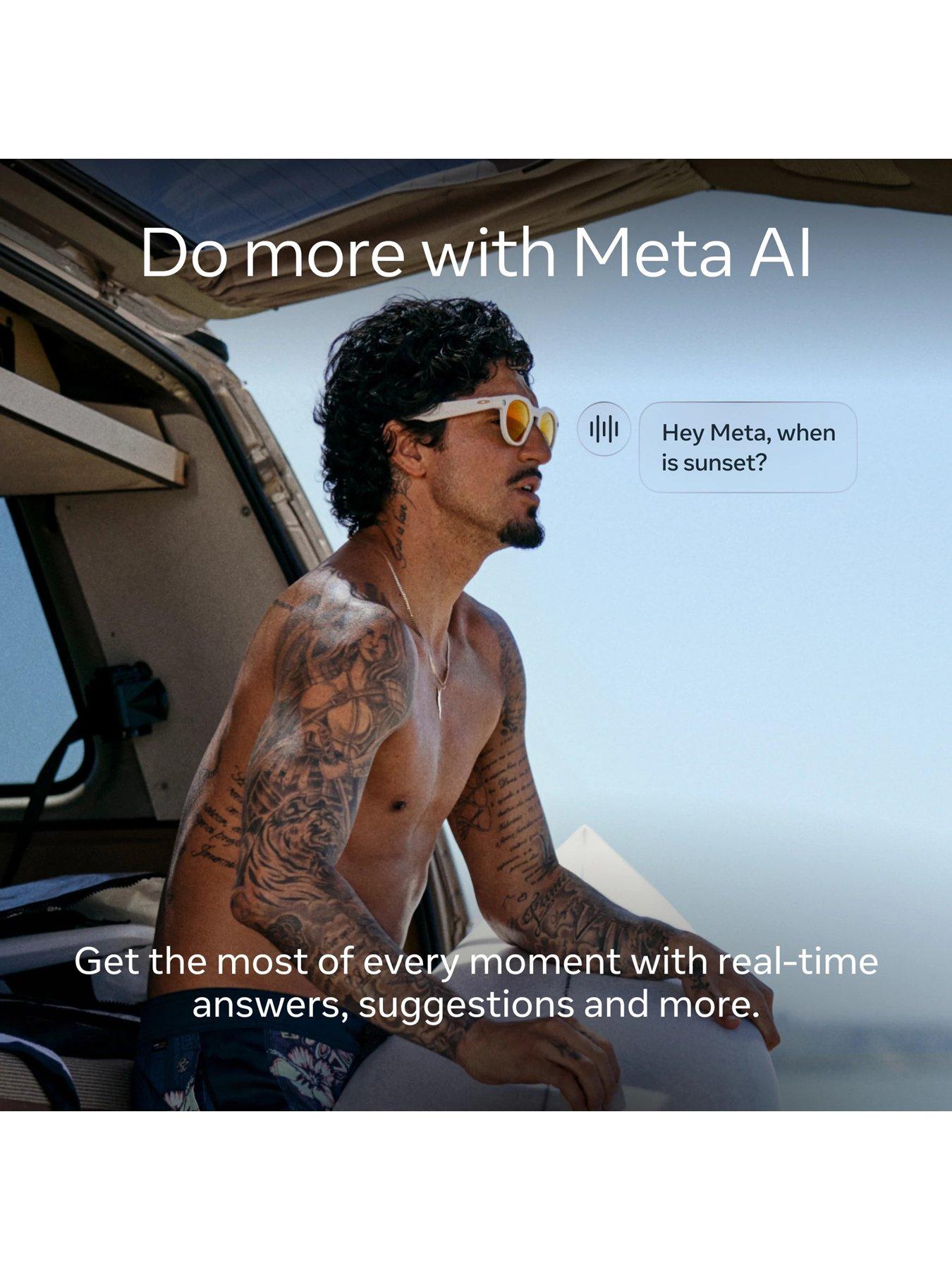 Image 4 of 8 of Oakley Meta HSTN - with Meta AI, Audio, Photo, Video Compatibility - Warm Grey, Prizm&trade; Ruby