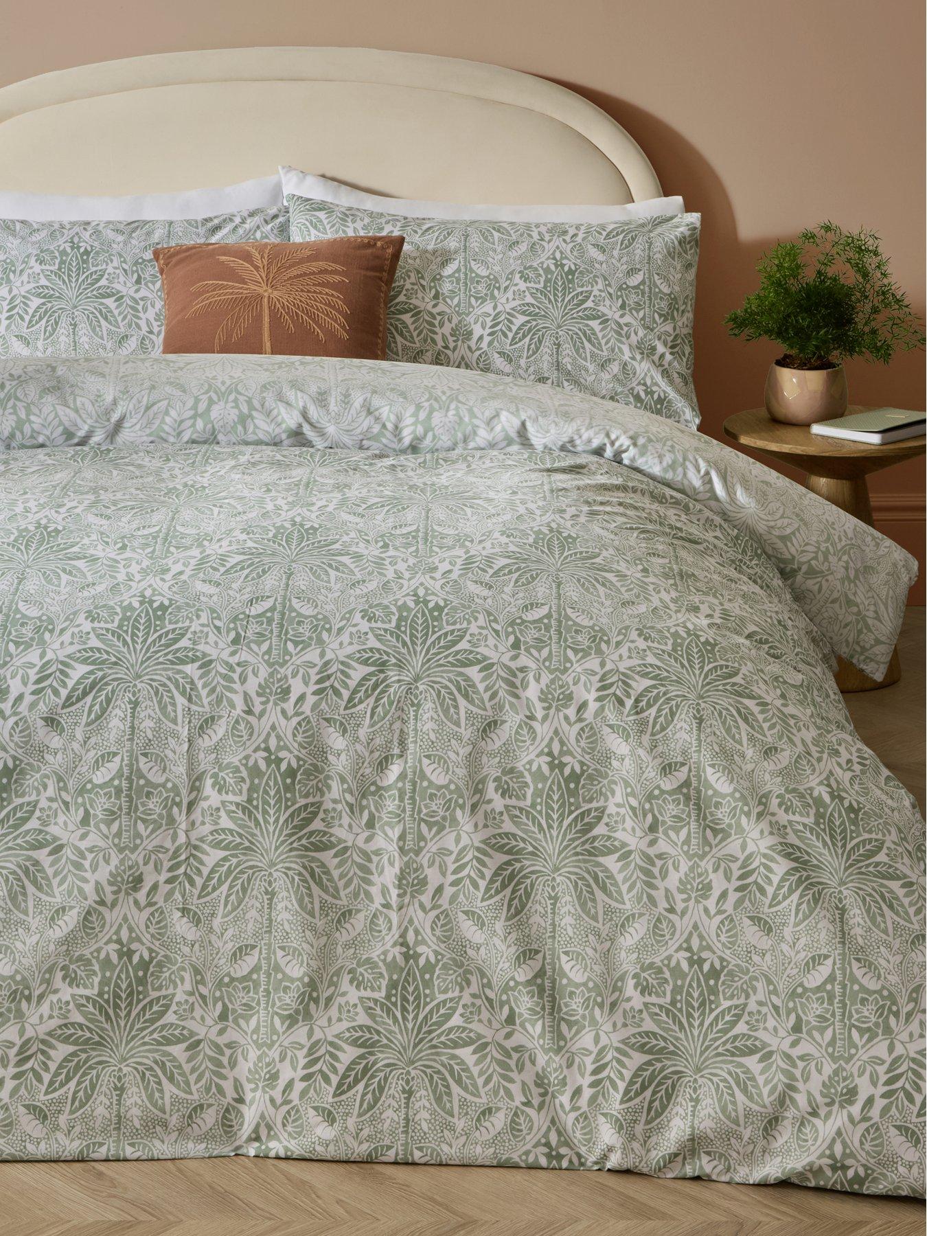 Image 1 of 5 of The Very Collection Deco Palm Printed Duvet Set