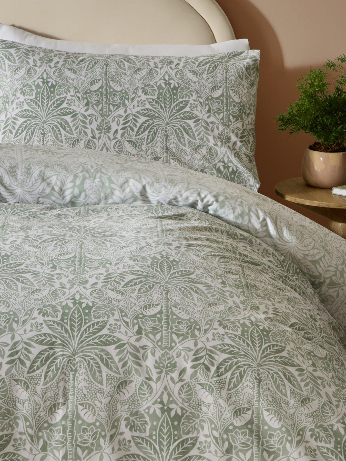  image of the-very-collection-deco-palm-printed-duvet-set