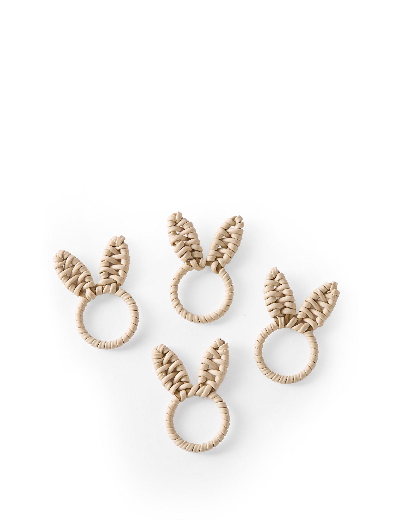 The Very Collection Set Of 4 Bunny Napkin Rings | Littlewoods
