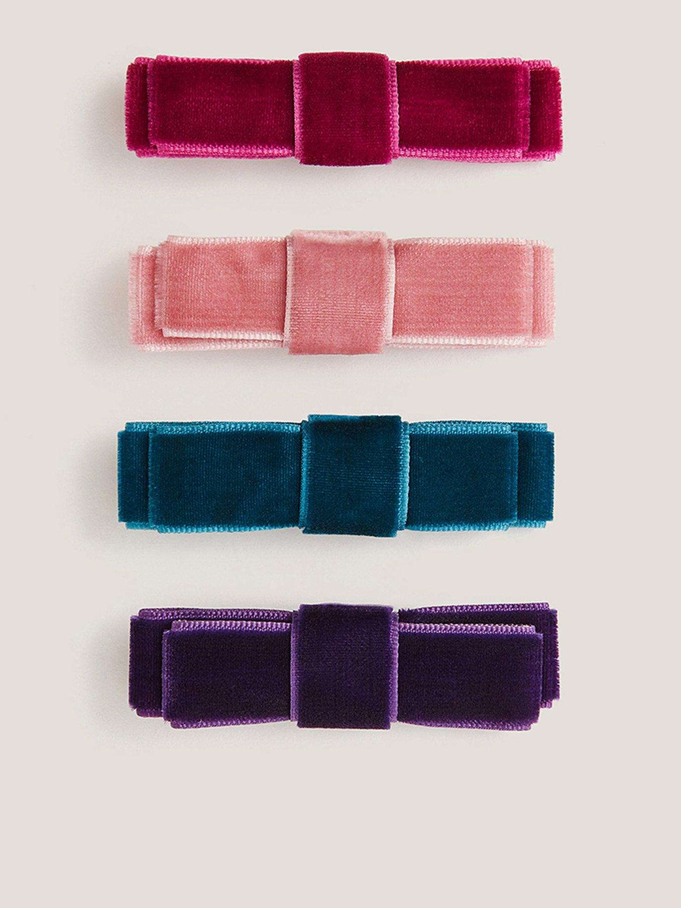 undefined Girls 4 Pack Velvet Mini Bow Hair Clips - Multi