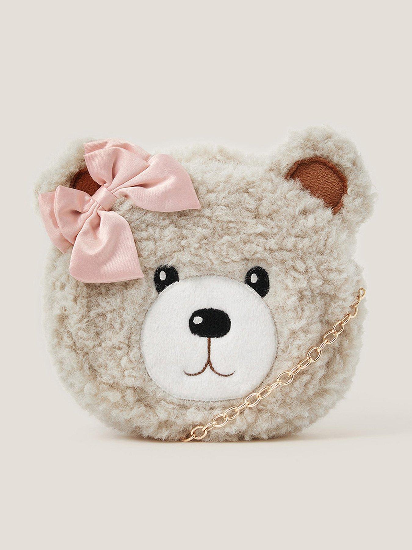 Image 1 of 3 of Monsoon Girls Fluffy Teddy Bag - Beige