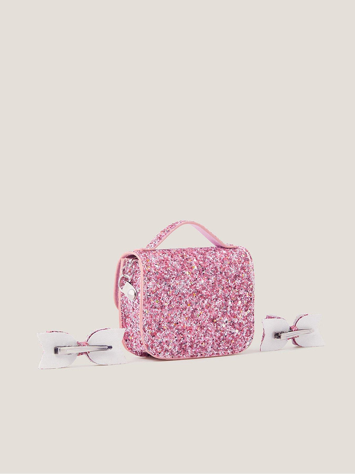  image of monsoon-girls-mini-satchel-bag-clip-set-pink