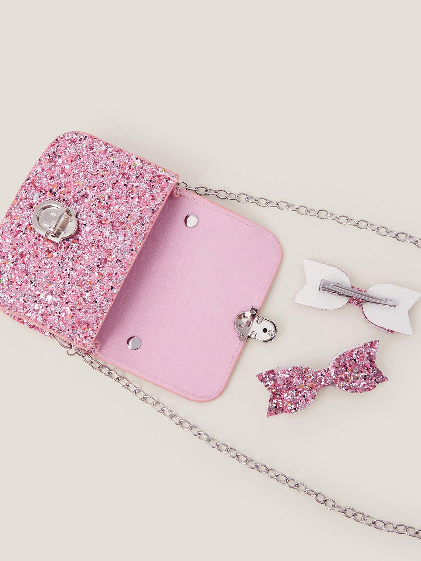  image of monsoon-girls-mini-satchel-bag-clip-set-pink