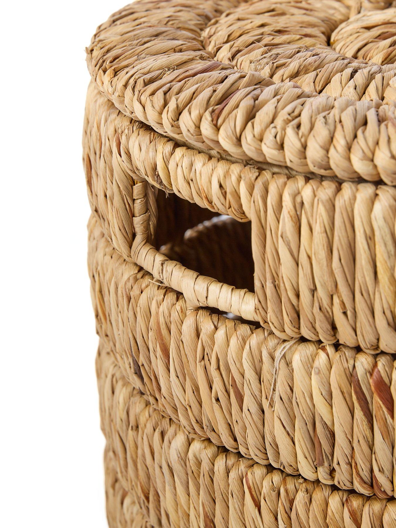 Image 4 of 5 of Michelle Keegan Home Mk Ribbed Woven Storage Basket With Lid