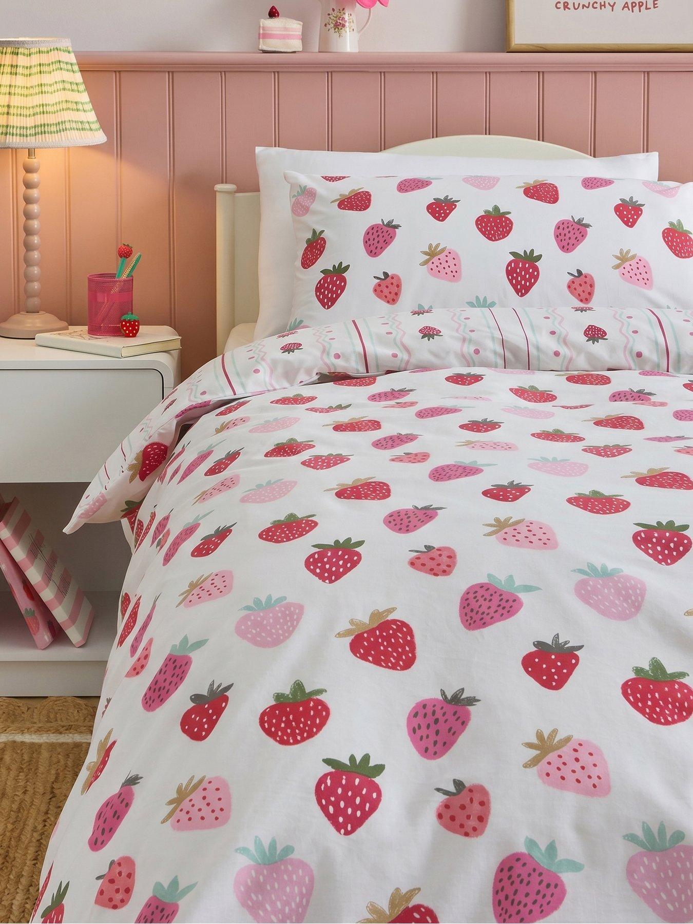 Image 4 of 7 of The Very Collection Strawberry Print Duvet Set