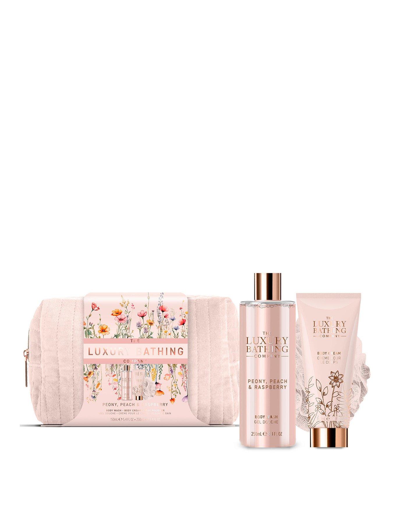 The Luxury Bathing Company Weekend Bag Set- Peony, Peach & Raspberry