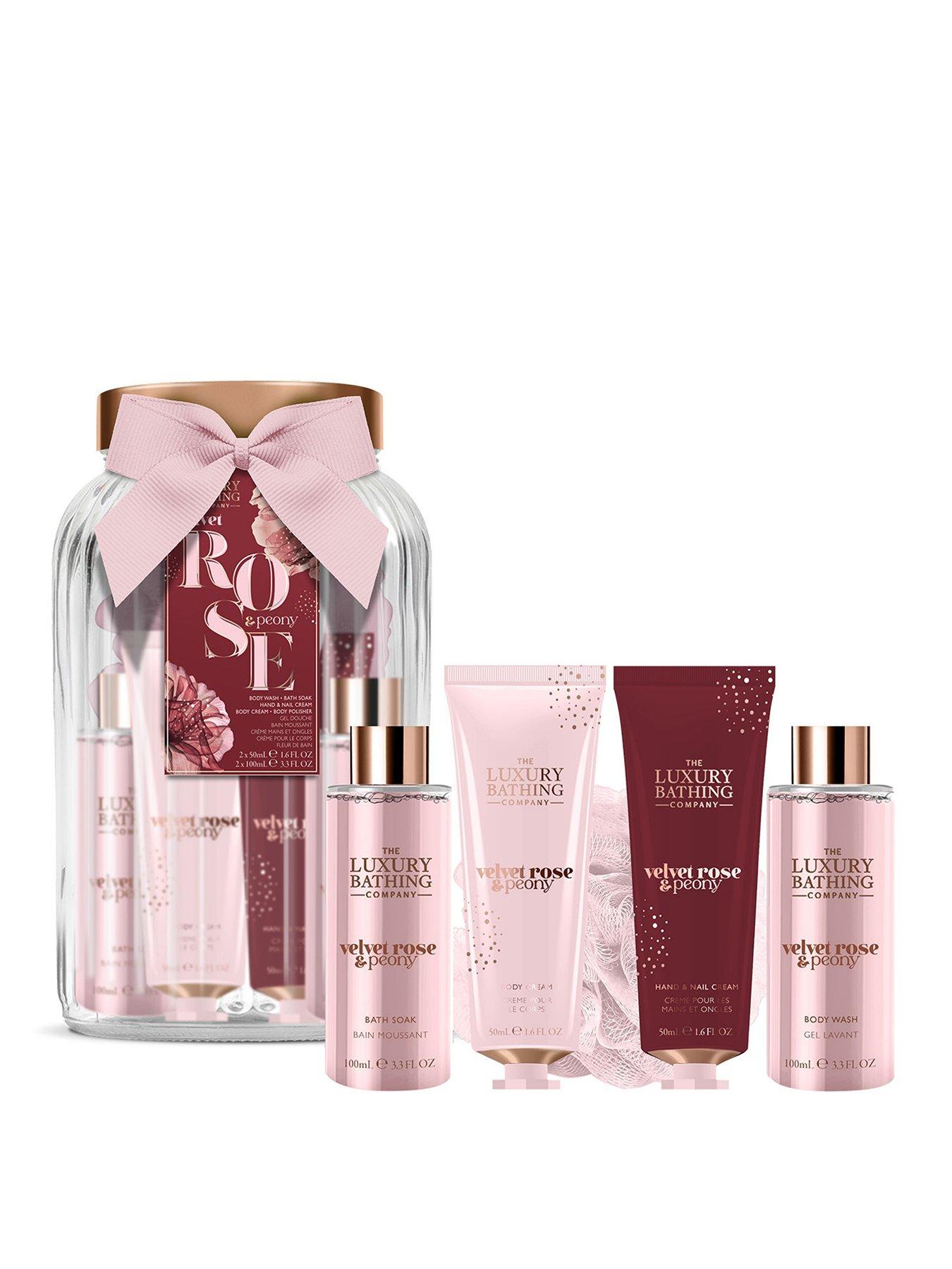 Image 1 of 2 of The Luxury Bathing Company Pure Indulgence Glass Jar Set - Velvet Rose & Peony
