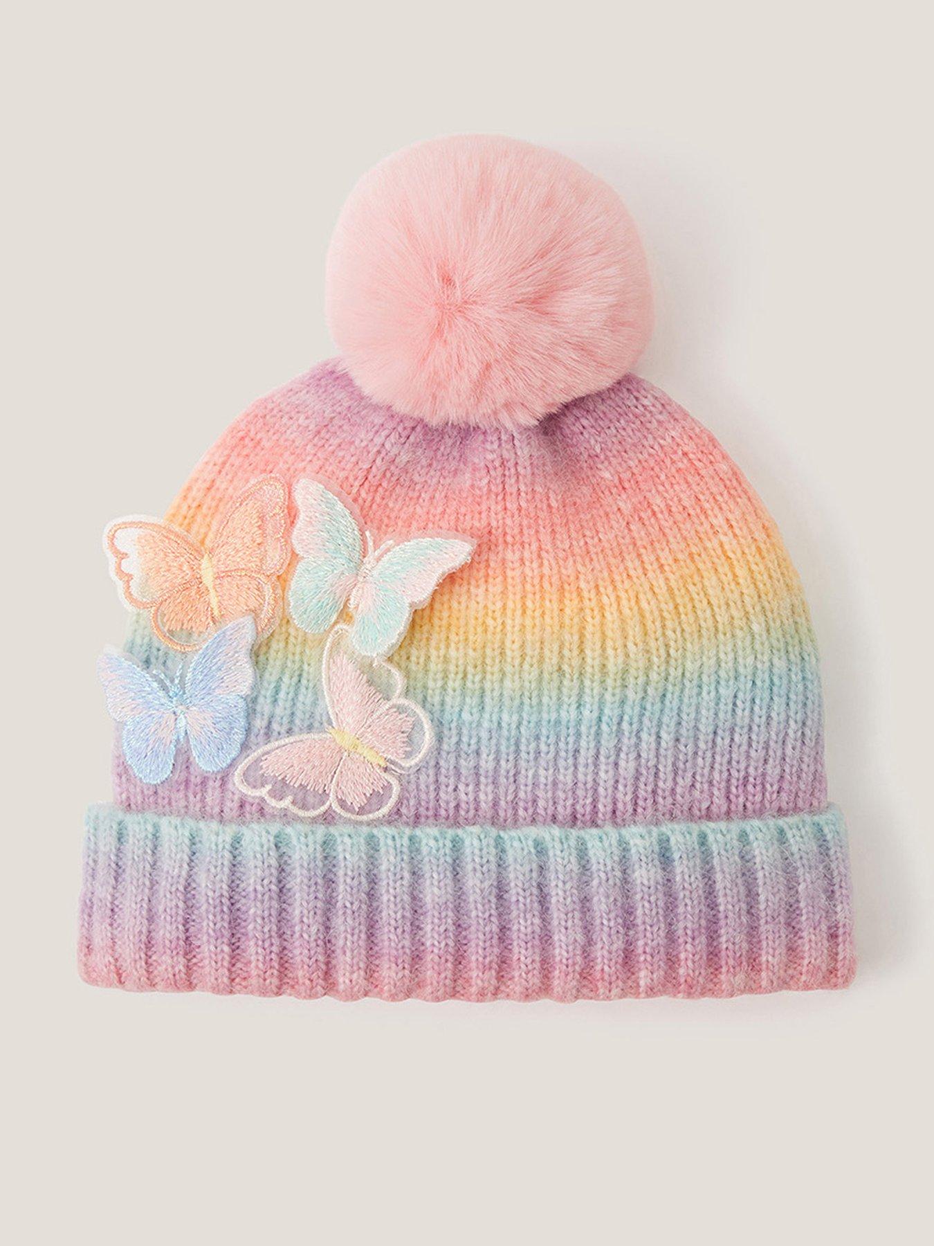Monsoon Girls Butterfly Ombre Pom Hat - Multi