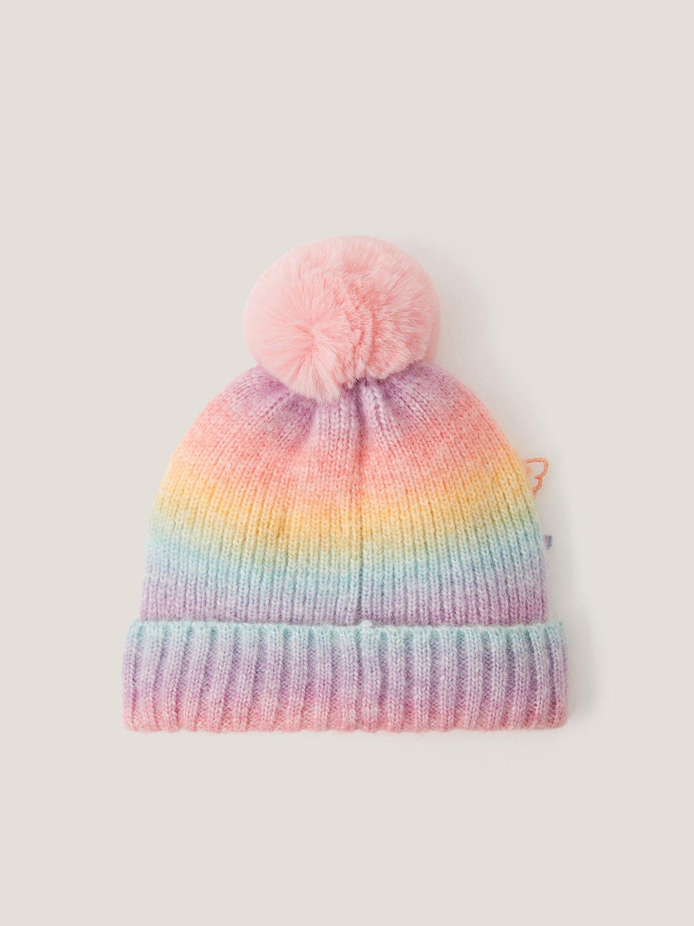  image of monsoon-girls-butterfly-ombre-pom-hat-multi