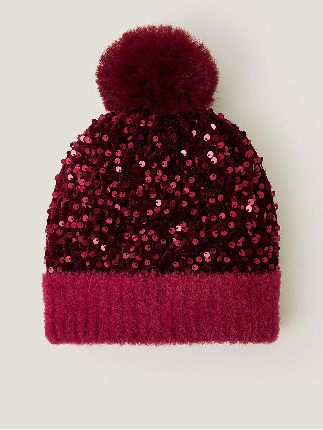 Monsoon Girls Sequin Hat - Red