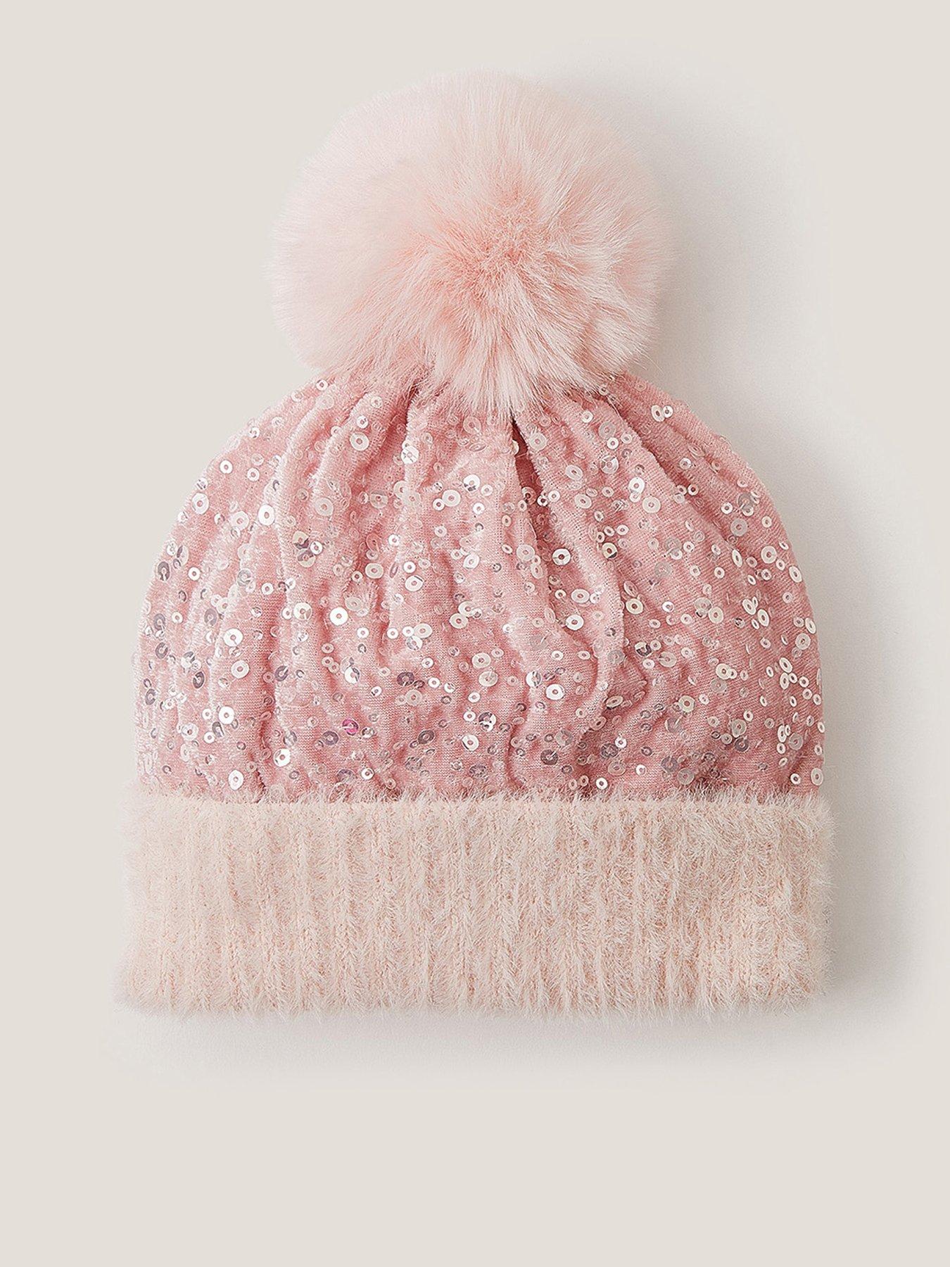Image 1 of 2 of Monsoon Girls Sequin Hat - Pink