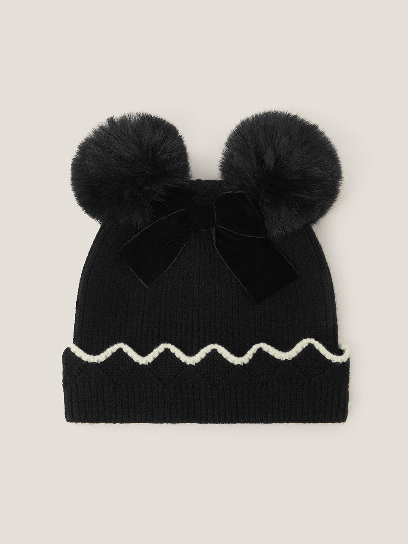 Monsoon Girls Scallop Bow Hat - Black