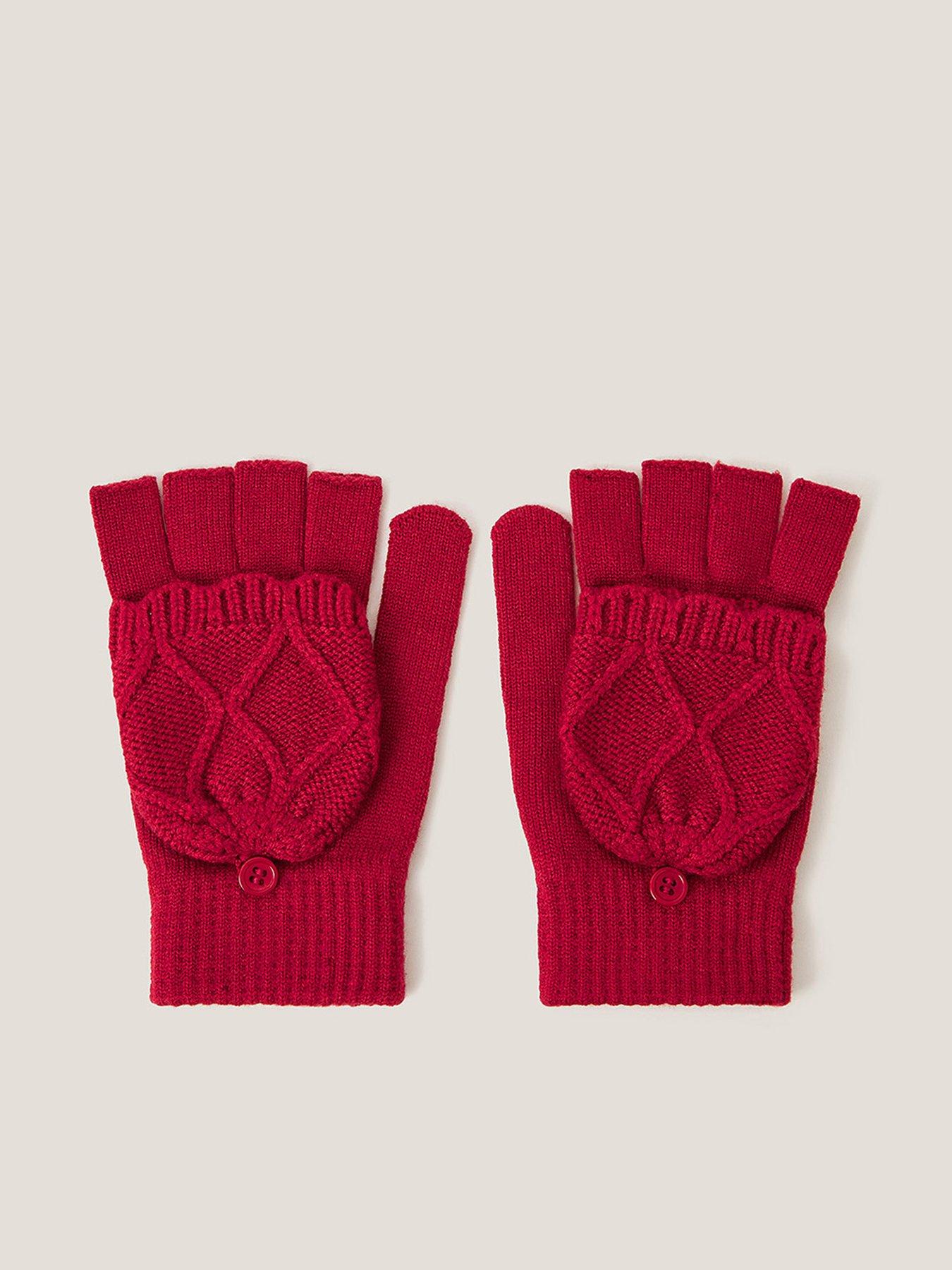 Monsoon Girls Criss Cross Gloves - Red