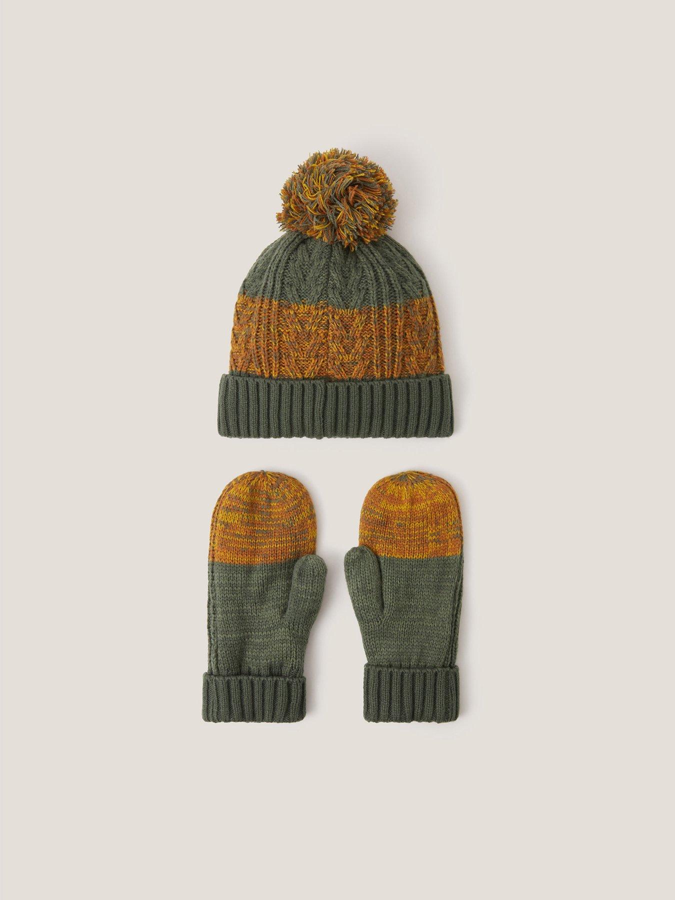 Image 2 of 3 of Monsoon Boys Adventure Hat And Mitten Set - Brown