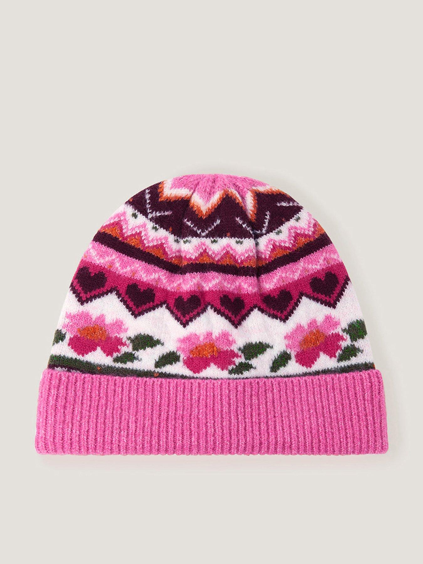 Monsoon Girls Rose Intarsia Hat - Multi