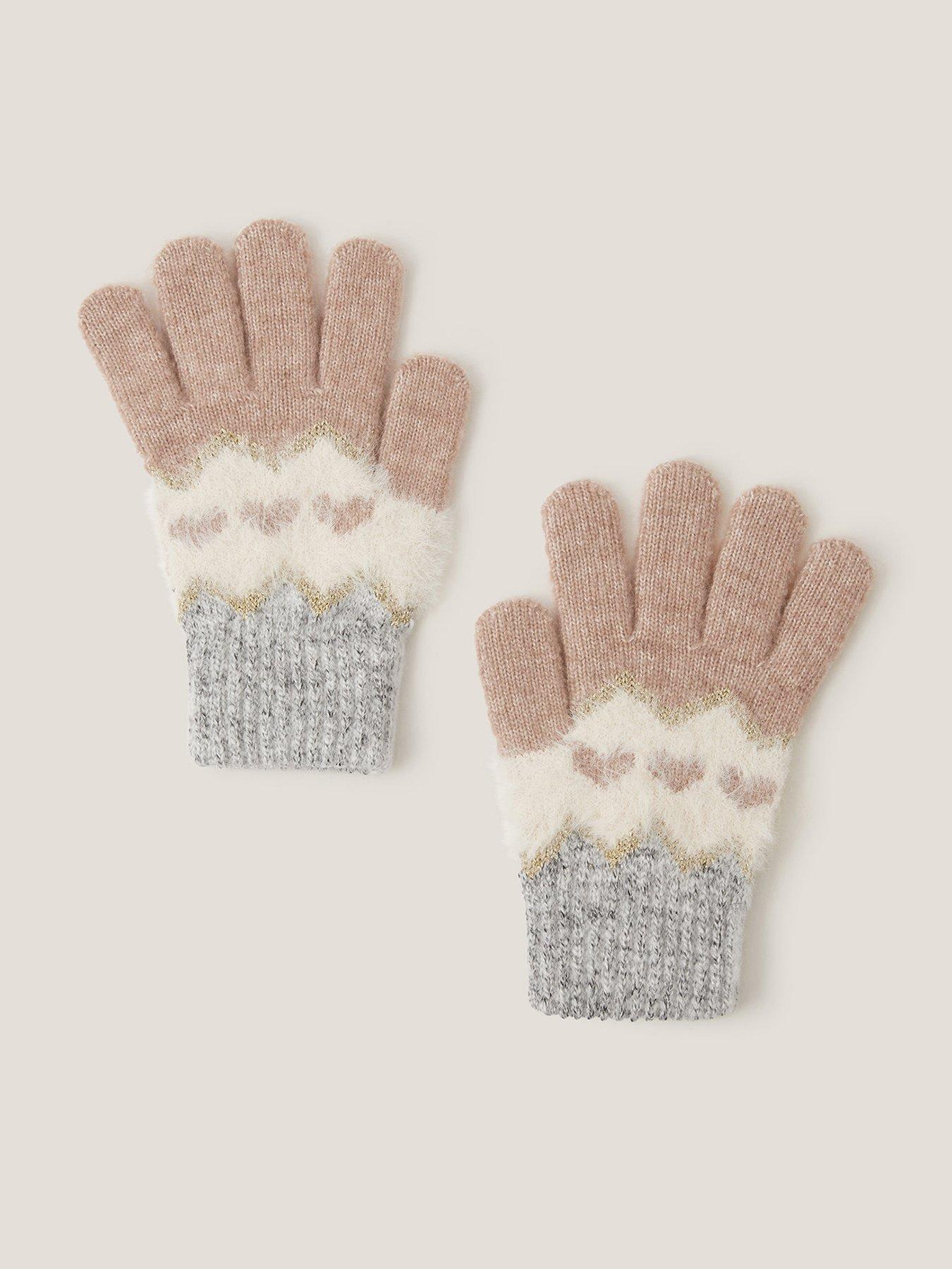 Monsoon Girls Heart Intarsia Gloves - Multi