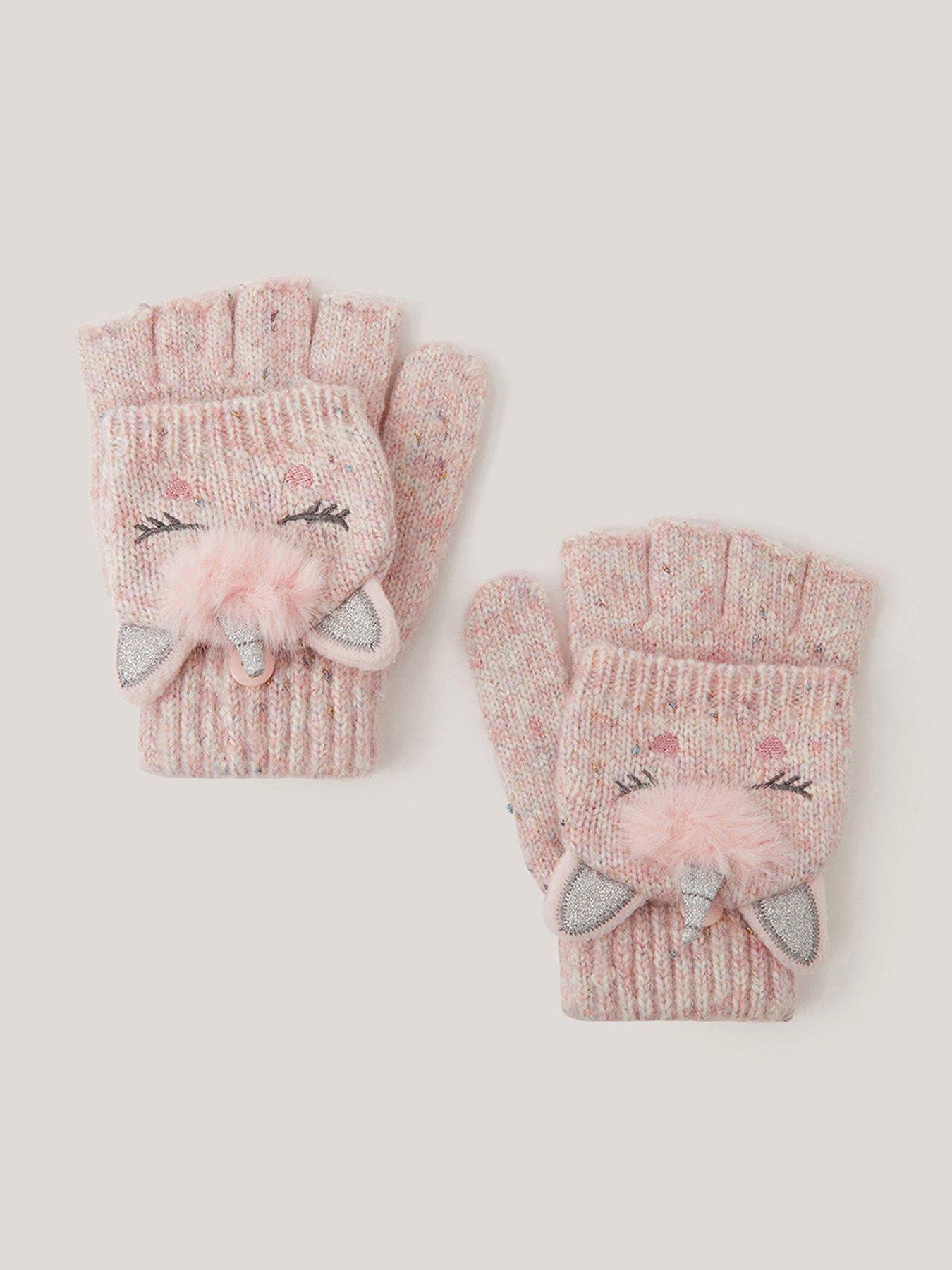 Monsoon Girls Unicorn Capped Gloves - Pink
