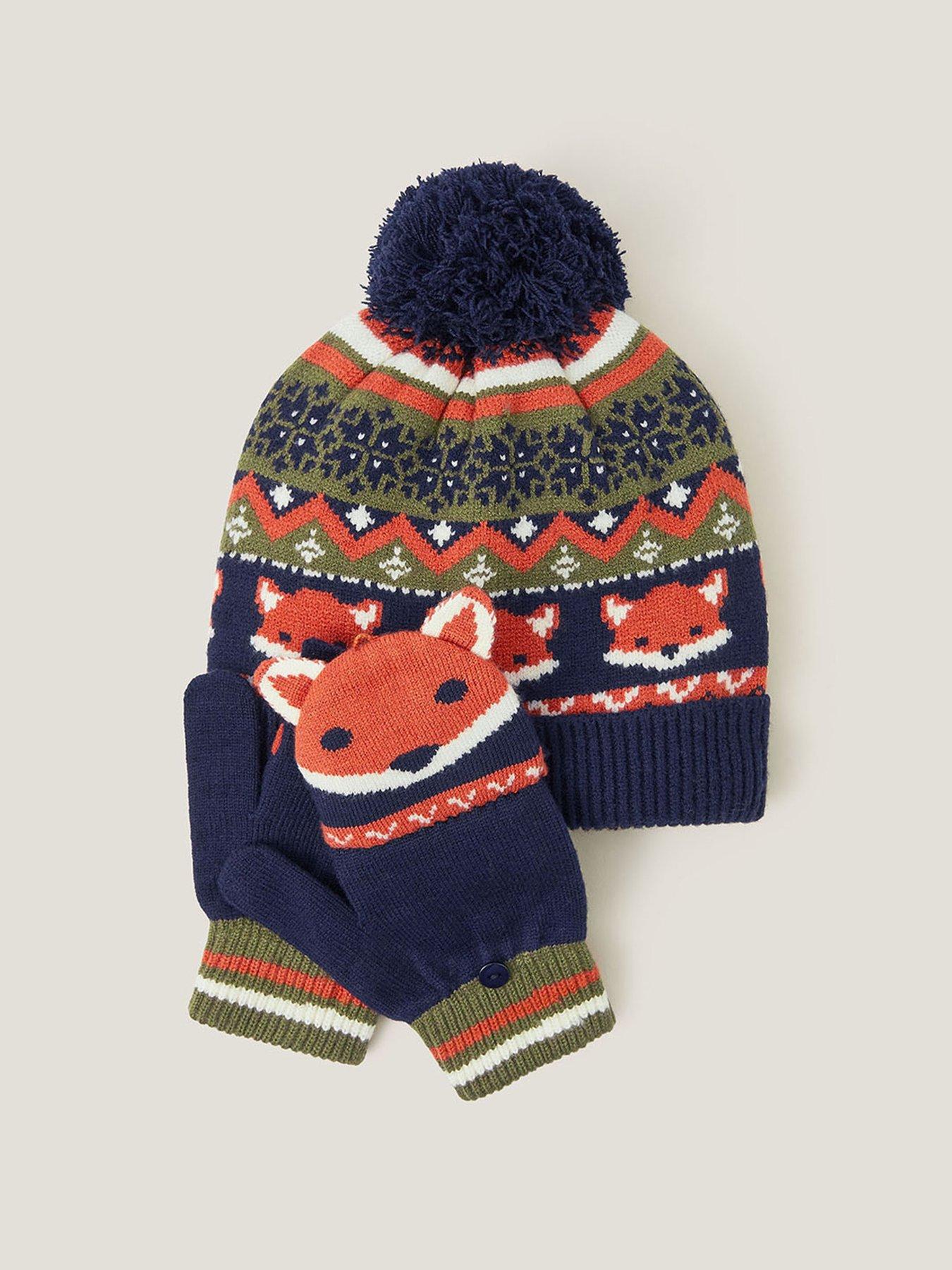 Image 2 of 3 of Monsoon Boys Fox Novelty Glove And Hat Set - Multi