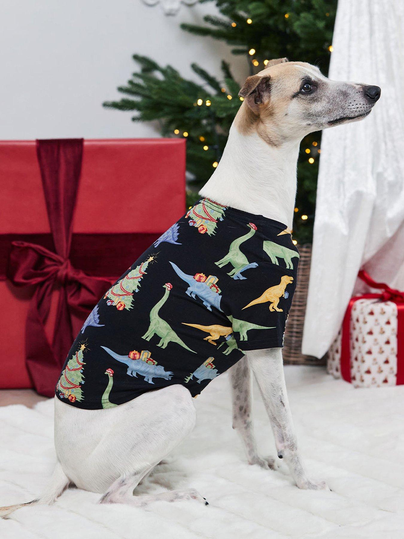 Image 1 of 4 of CHELSEA PEERS Xmas Dinos Pet Christmas Pyjamas - Navy