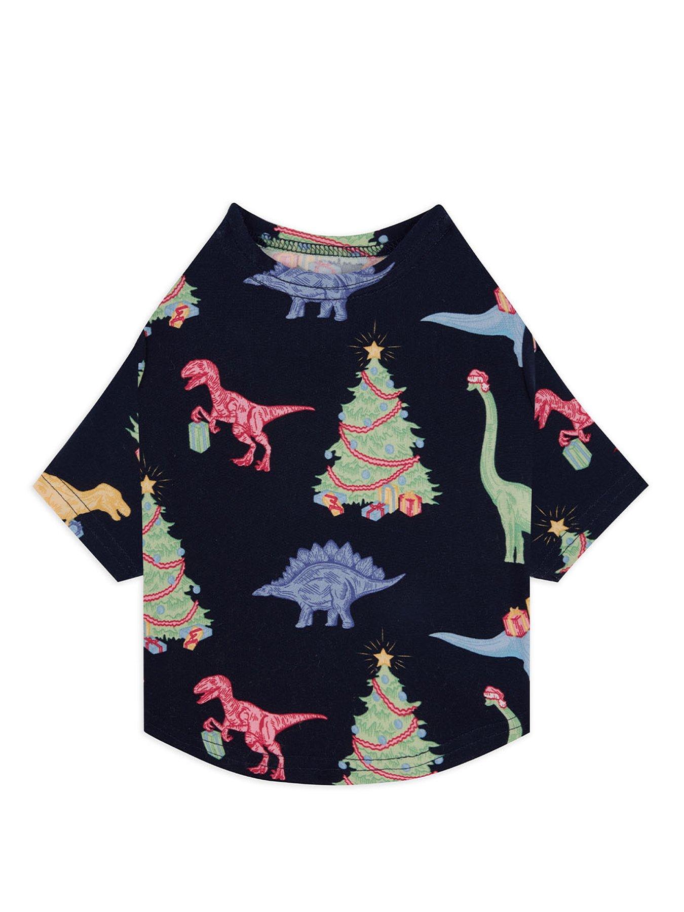 Image 2 of 4 of CHELSEA PEERS Xmas Dinos Pet Christmas Pyjamas - Navy
