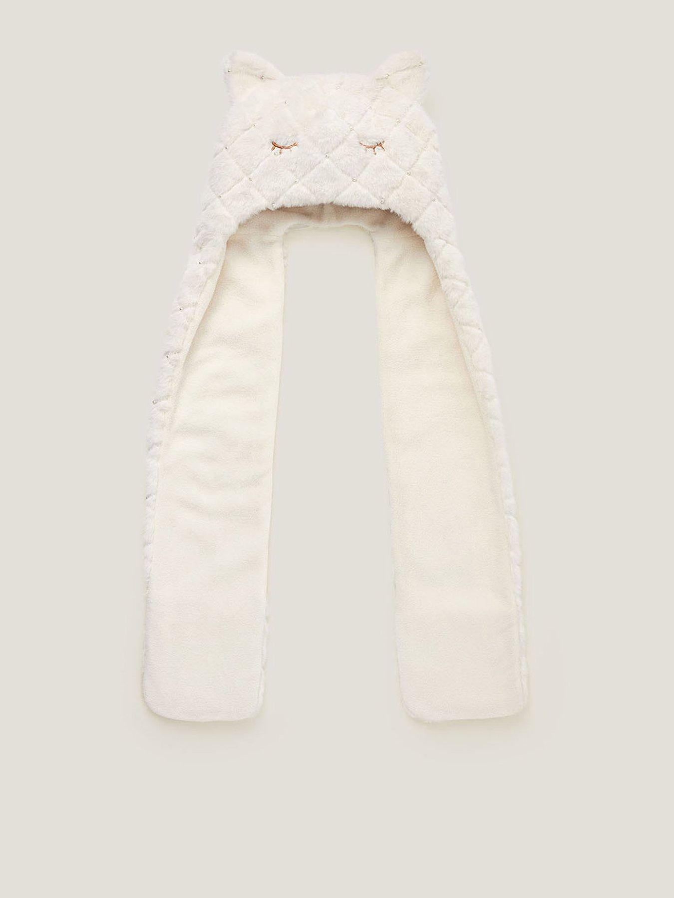 Monsoon Girls Pearly Cat 3 in 1 Hat, Scarf and Gloves  - Light Cream
