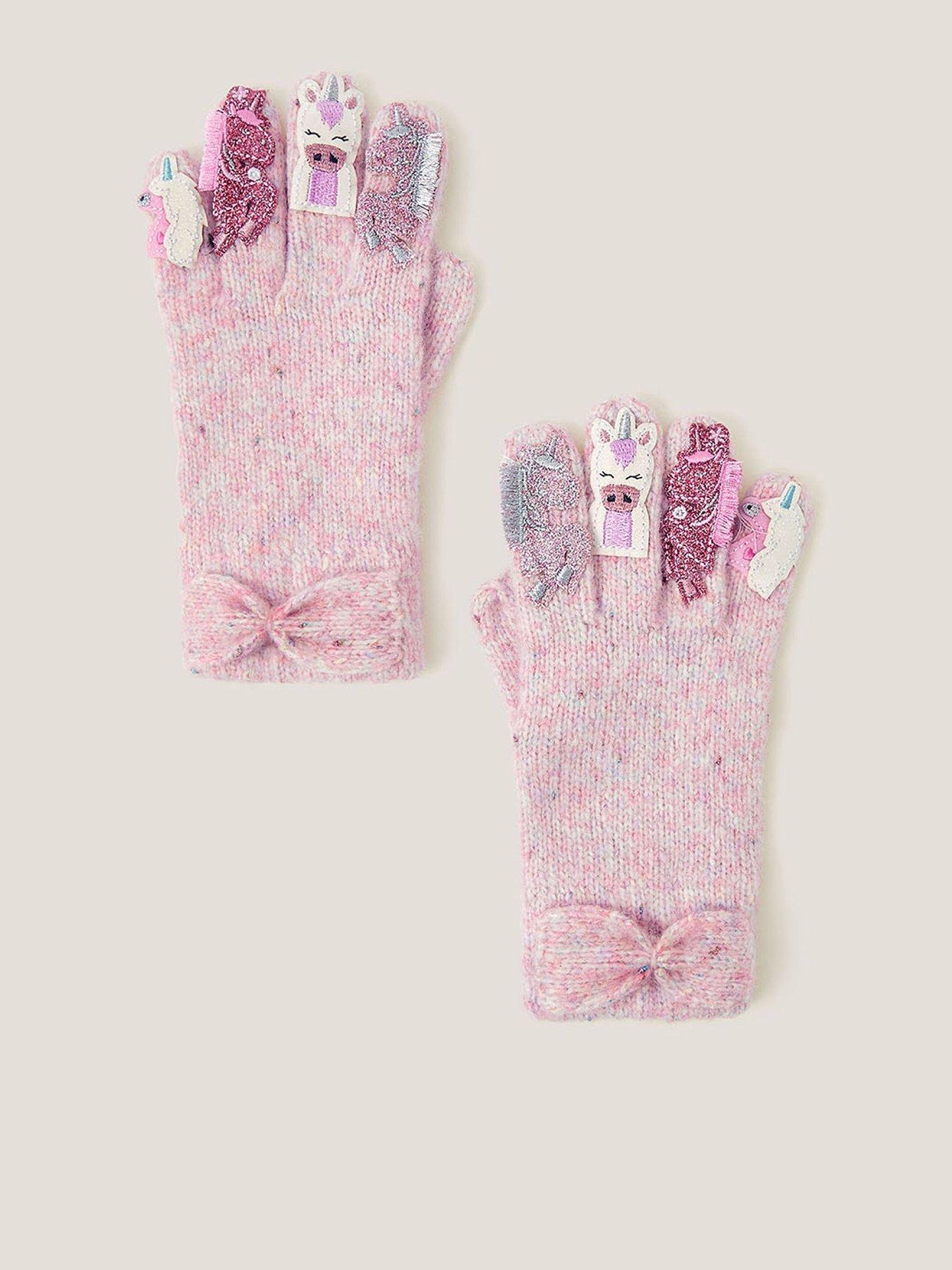 Monsoon Girls Unicorn Novelty Gloves - Pink