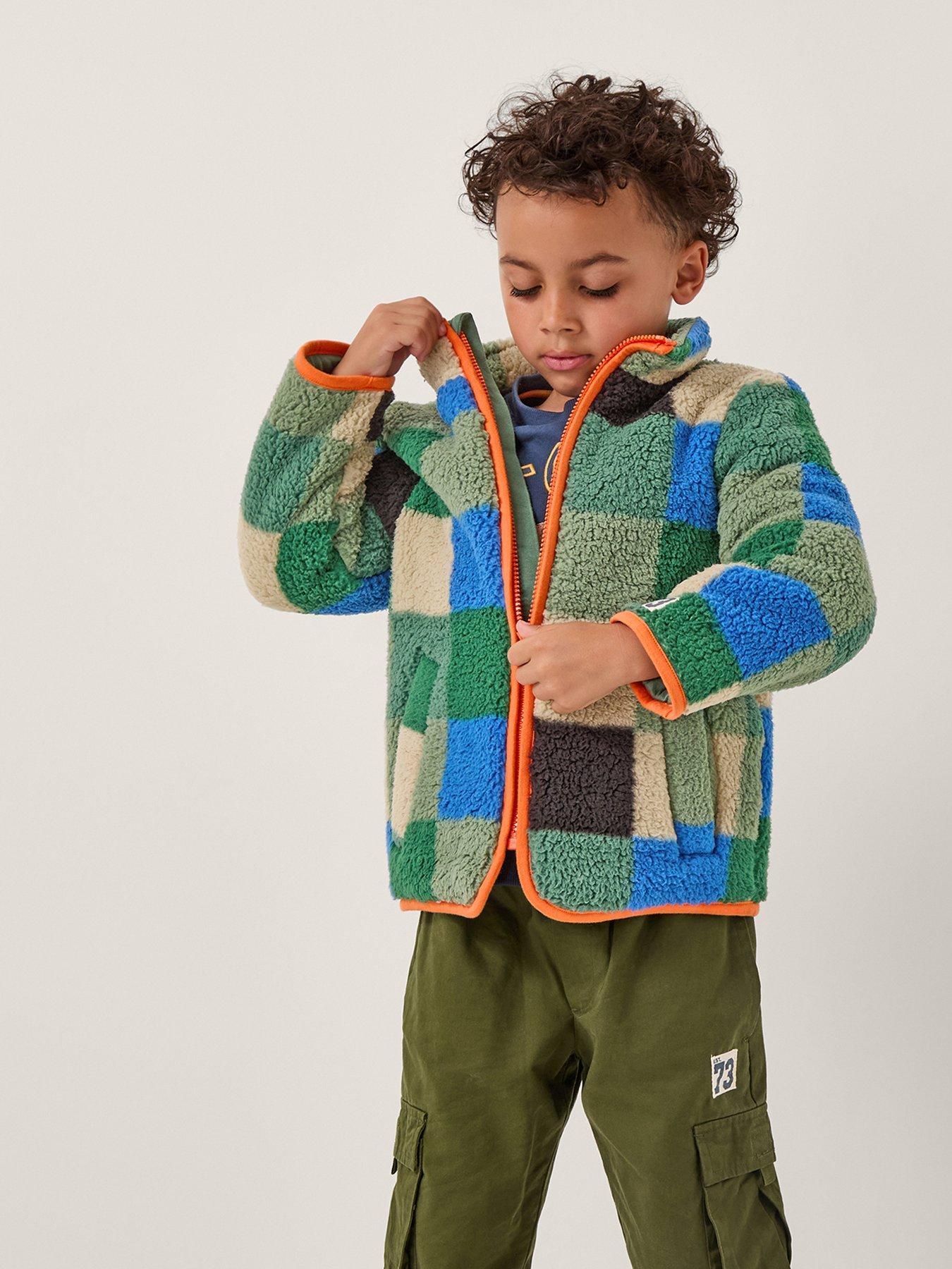Monsoon Boys Fleece Zip Through Bomber Jacket - Multi