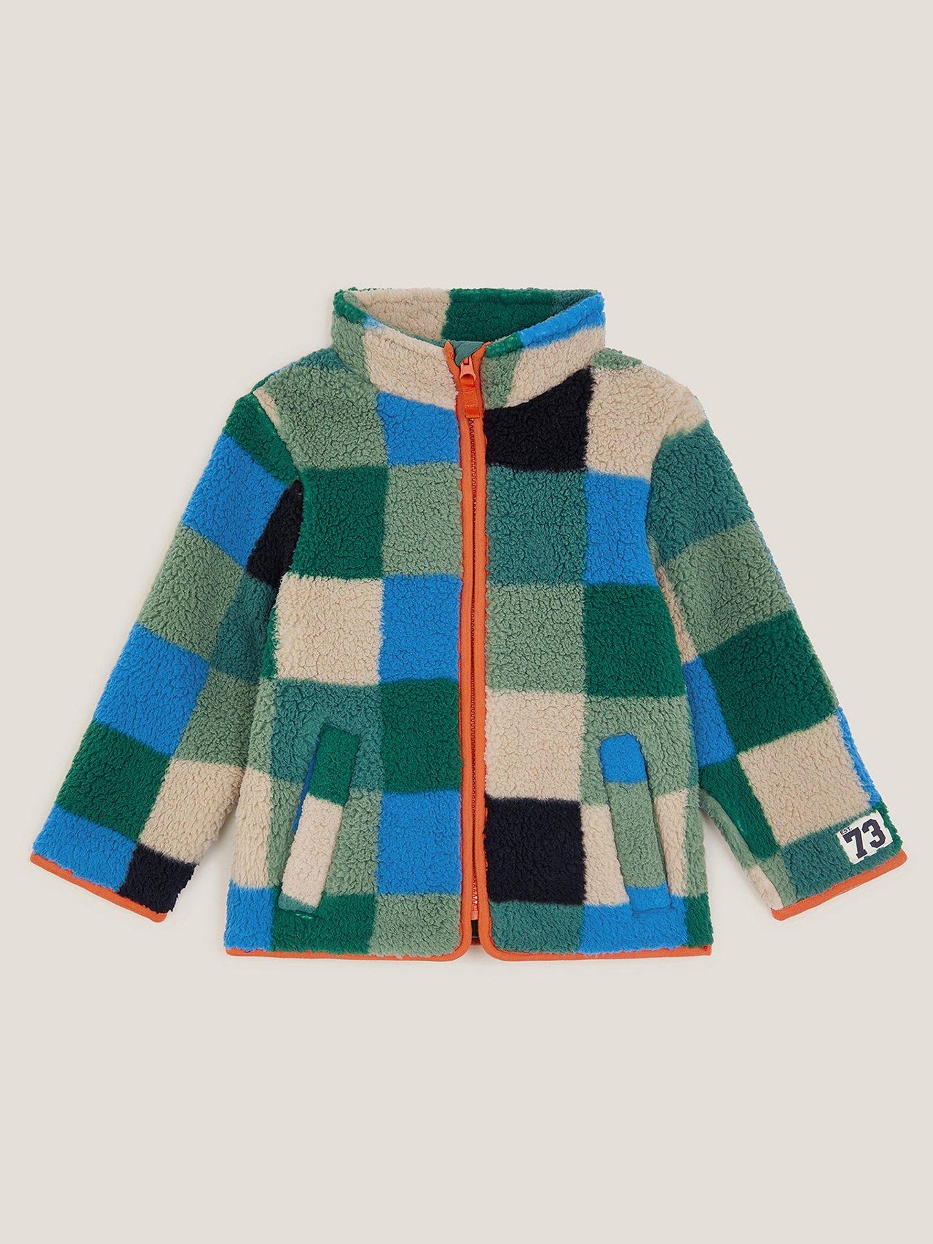 Image 1 of 3 of Monsoon Boys Fleece Zip Through Bomber Jacket - Multi
