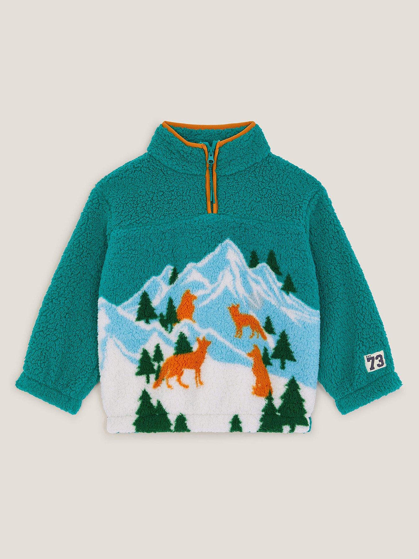undefined Boys Half Zip Fleece Sweat Top - Green