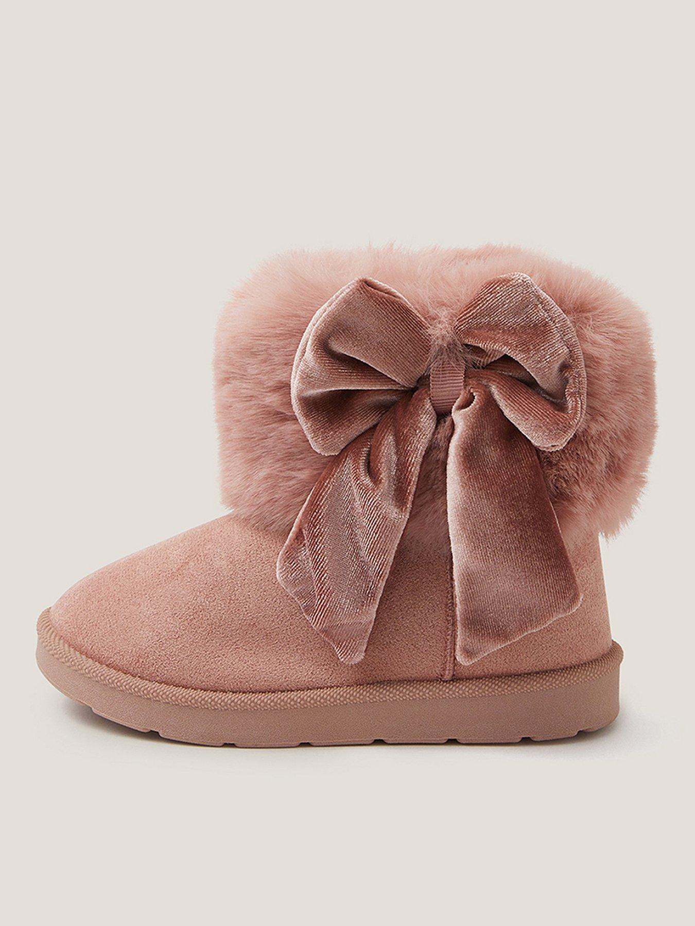 undefined Baby Girls Faux Fur Boots - Pink