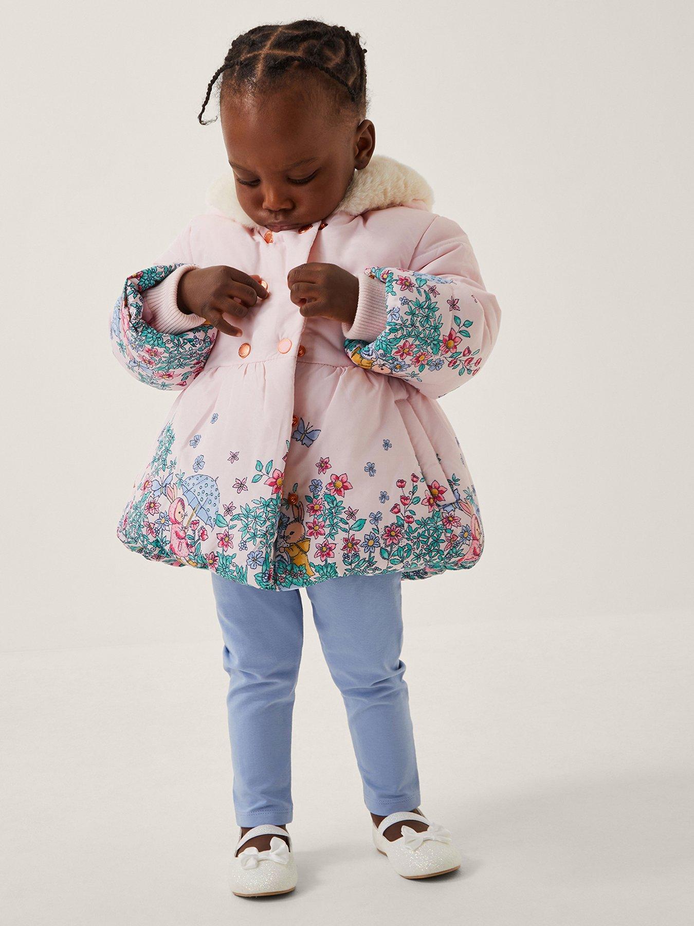undefined Baby Girls Pippa Print Padded Coat - Pink