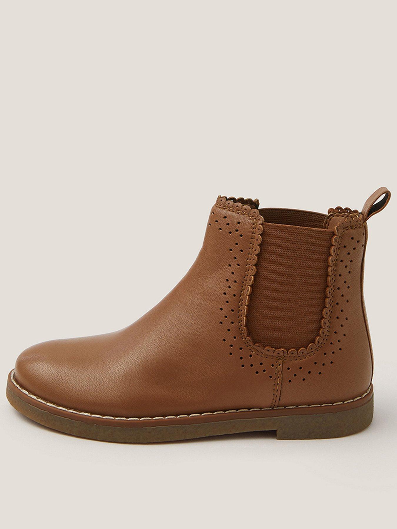 Monsoon Girls Leather Boots - Brown