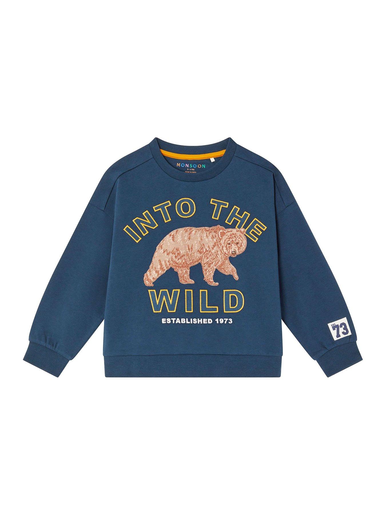  image of monsoon-boys-bear-sweat-top-navy