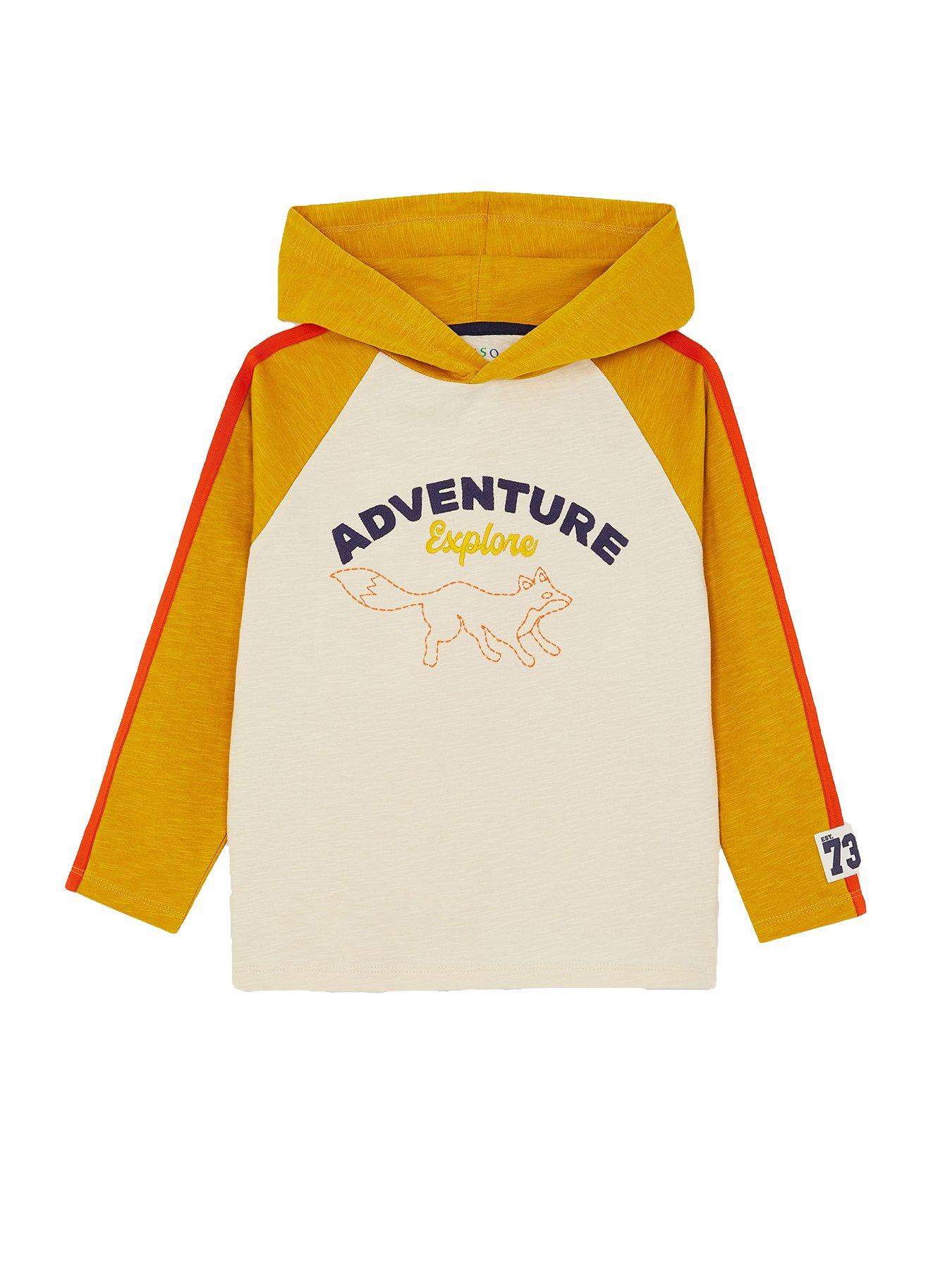 undefined Boys Mustard Adventure Hoodie - Cream