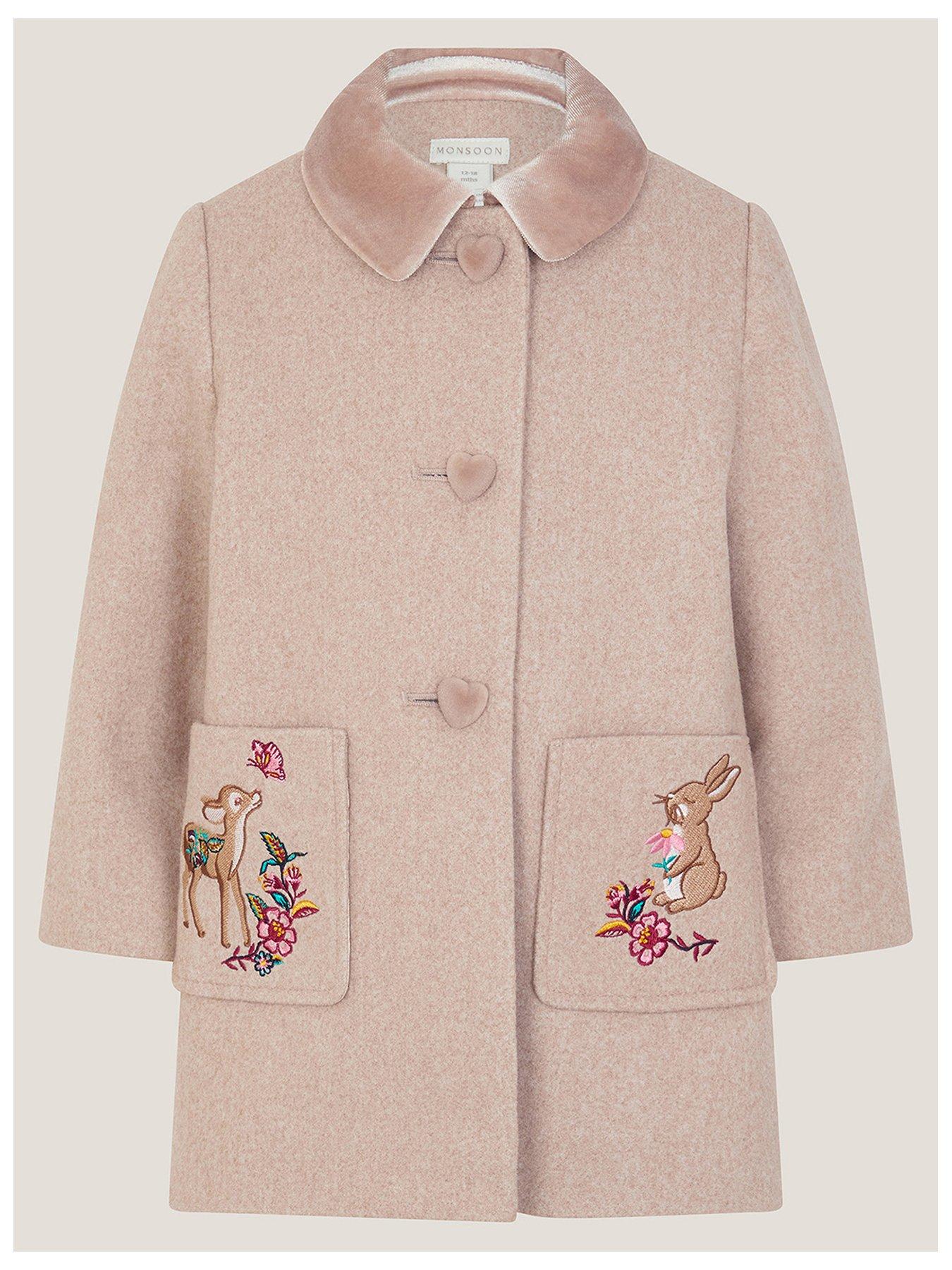 undefined Baby Girls Embroiderd Coat - Beige