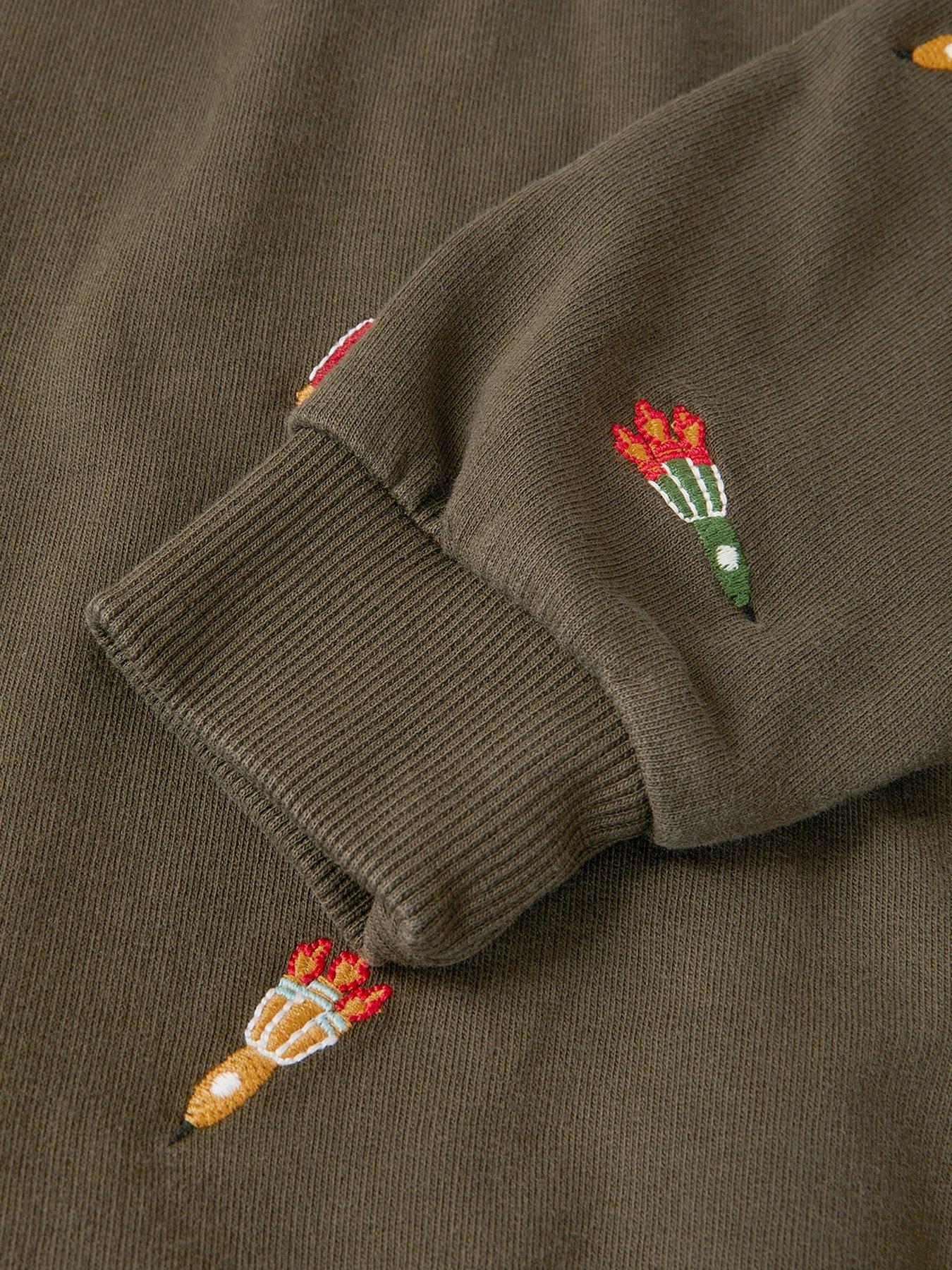  image of monsoon-boys-space-embroidered-sweat-top-khaki