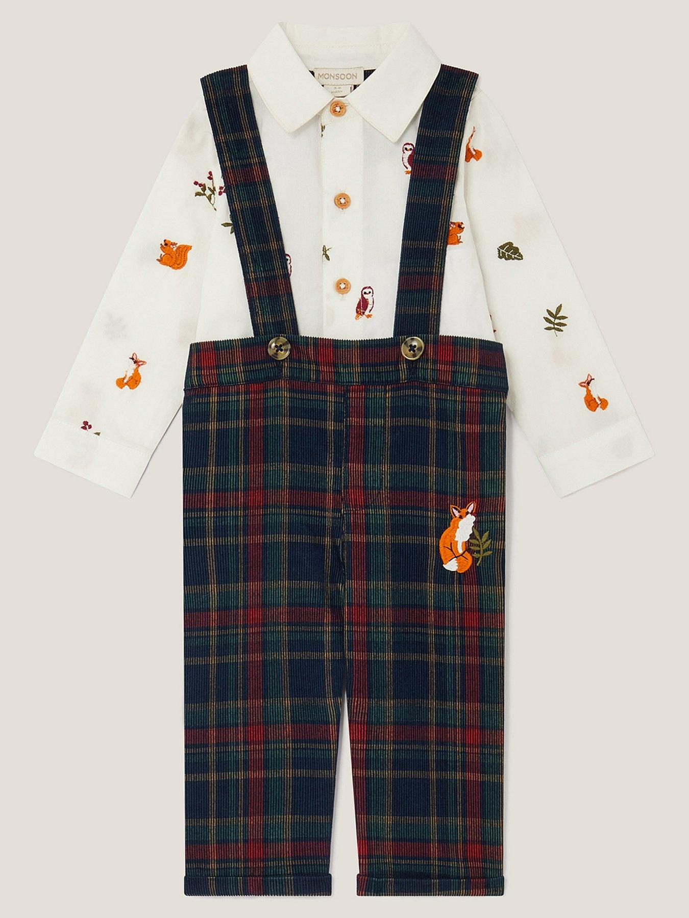 undefined Baby Boys Woodland Shirt And Trousers Set - Navy