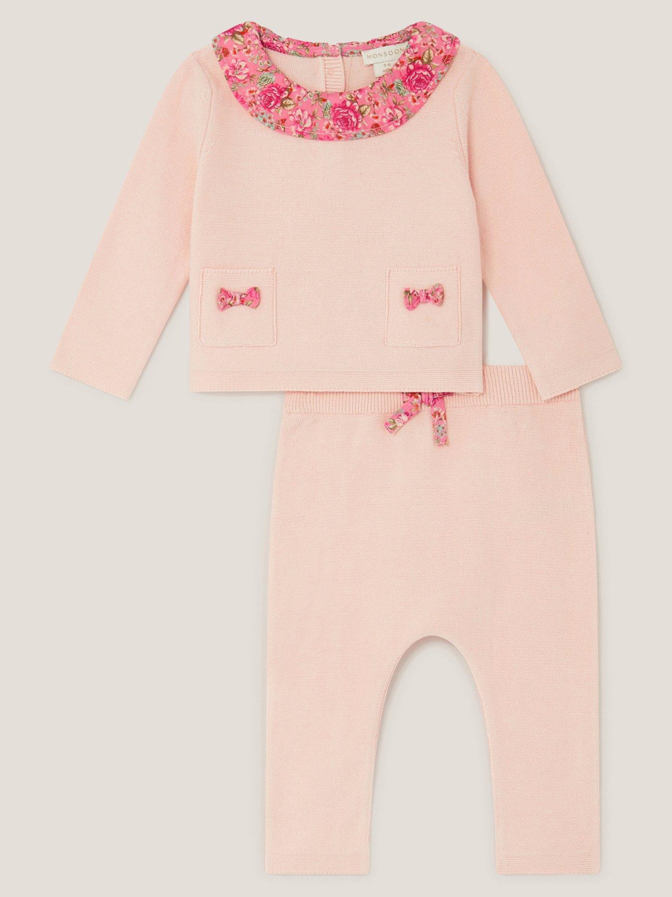 undefined Baby Girls Penelope Knitted Top  &  Leggings Set - Pink
