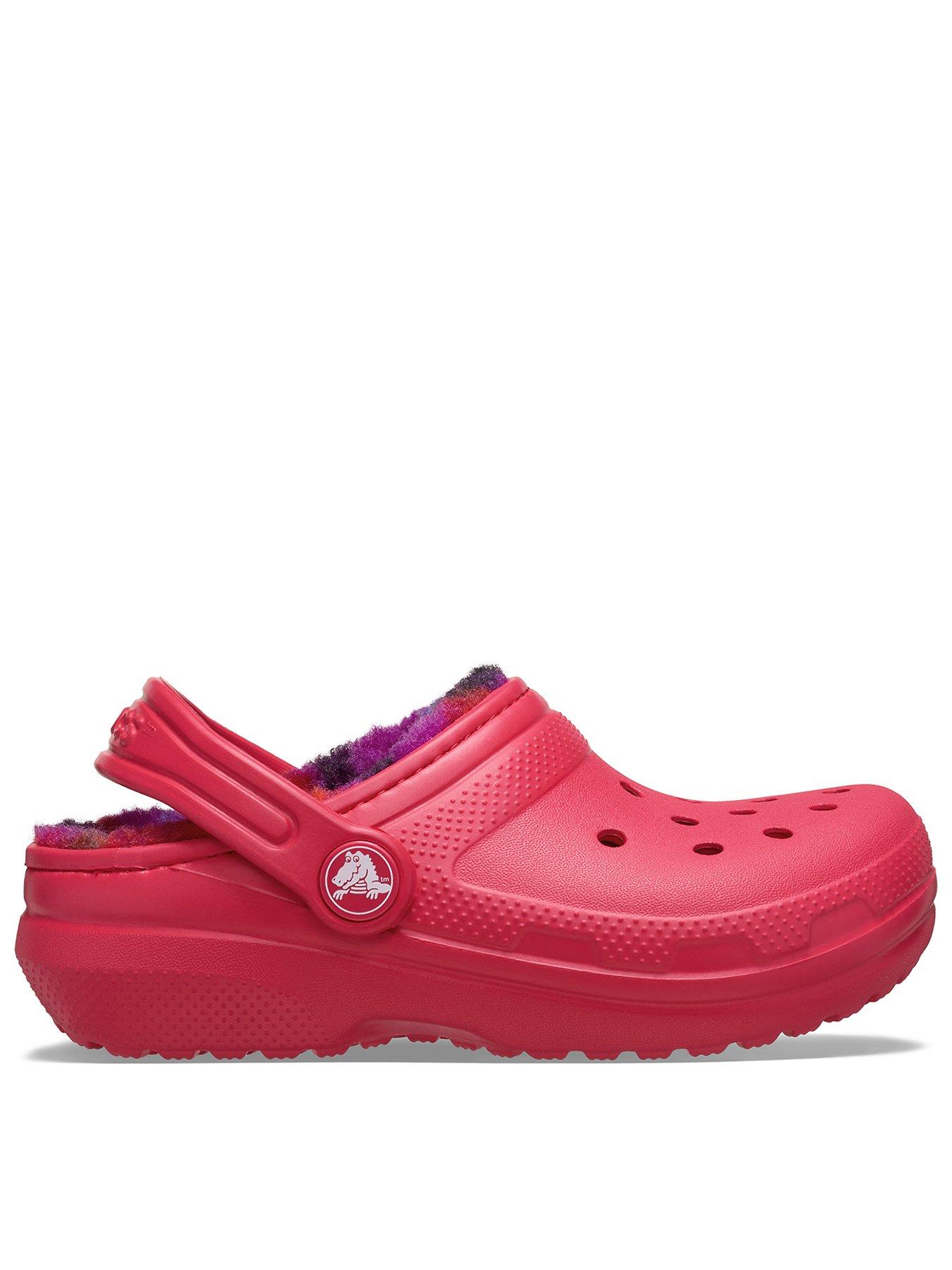 Crocs Classic Lined Bold Check Clog - Red