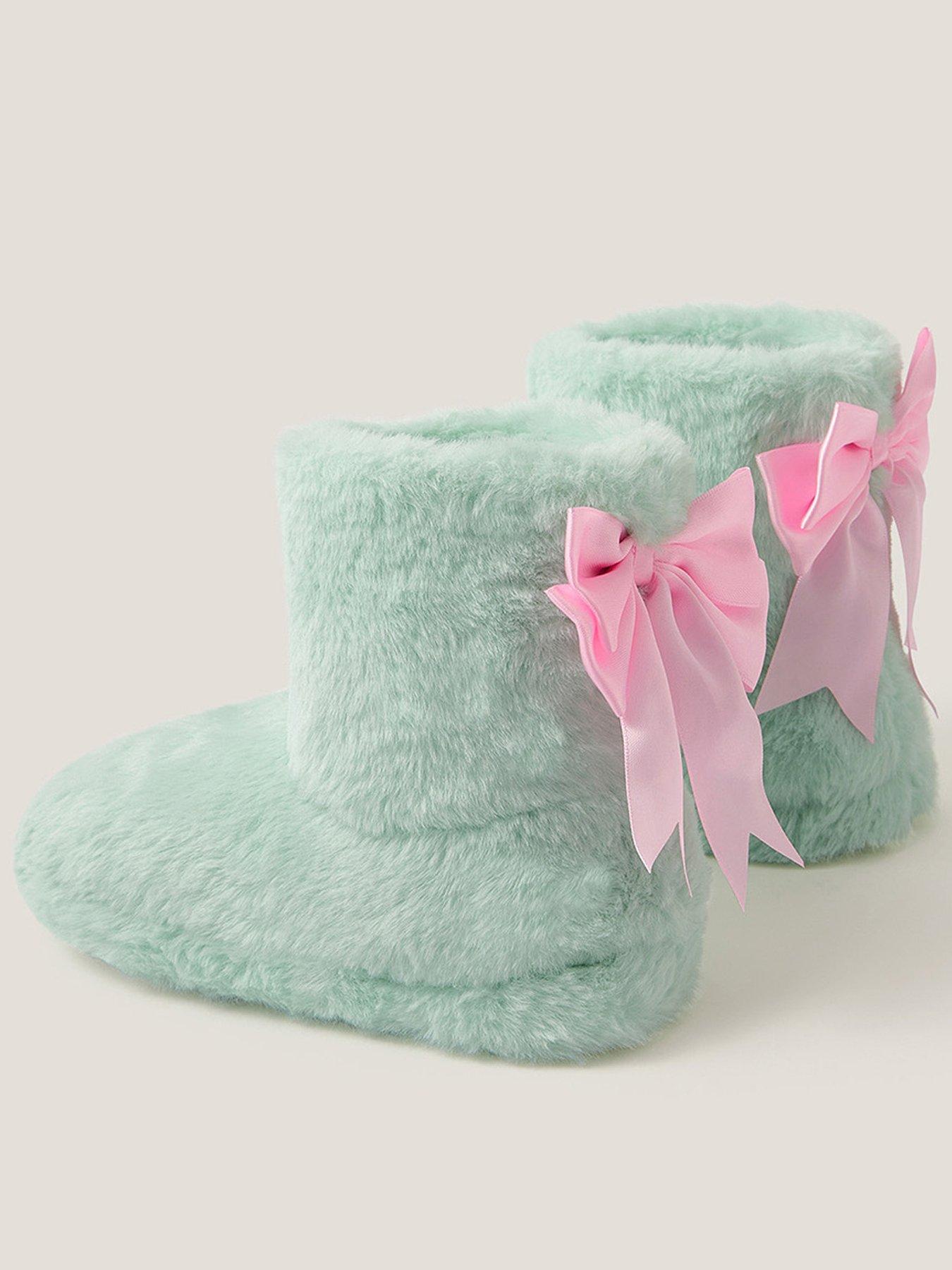 monsoon-girls-bow-slipper-boots-green