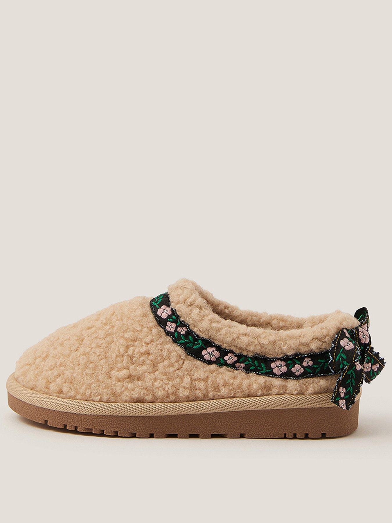 monsoon-girls-borg-embroidered-boot-low-clog-slippers-brown