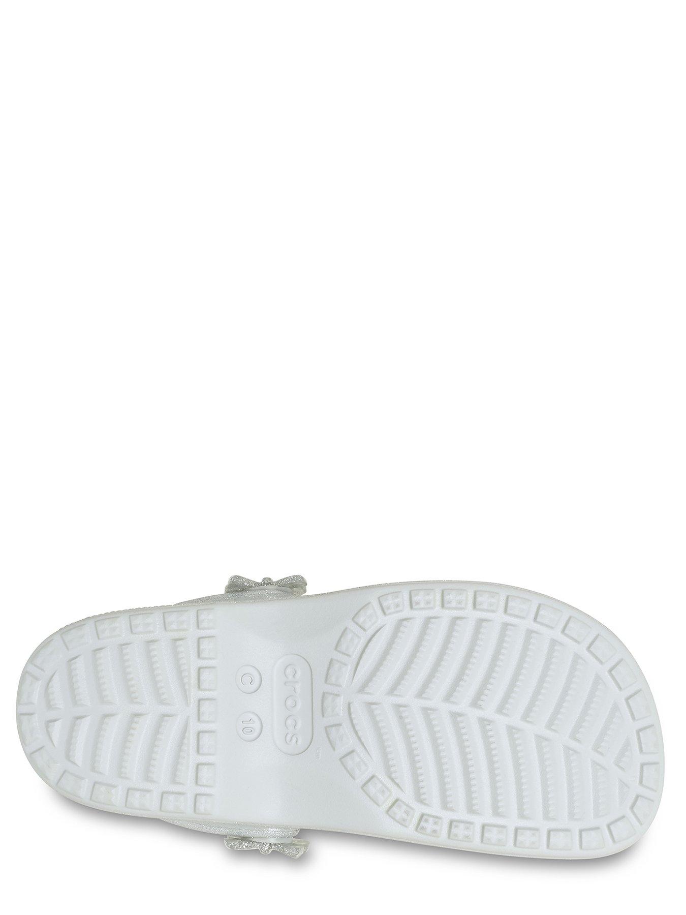  image of crocs-classic-mary-jane-bow-glitter-clog-grey