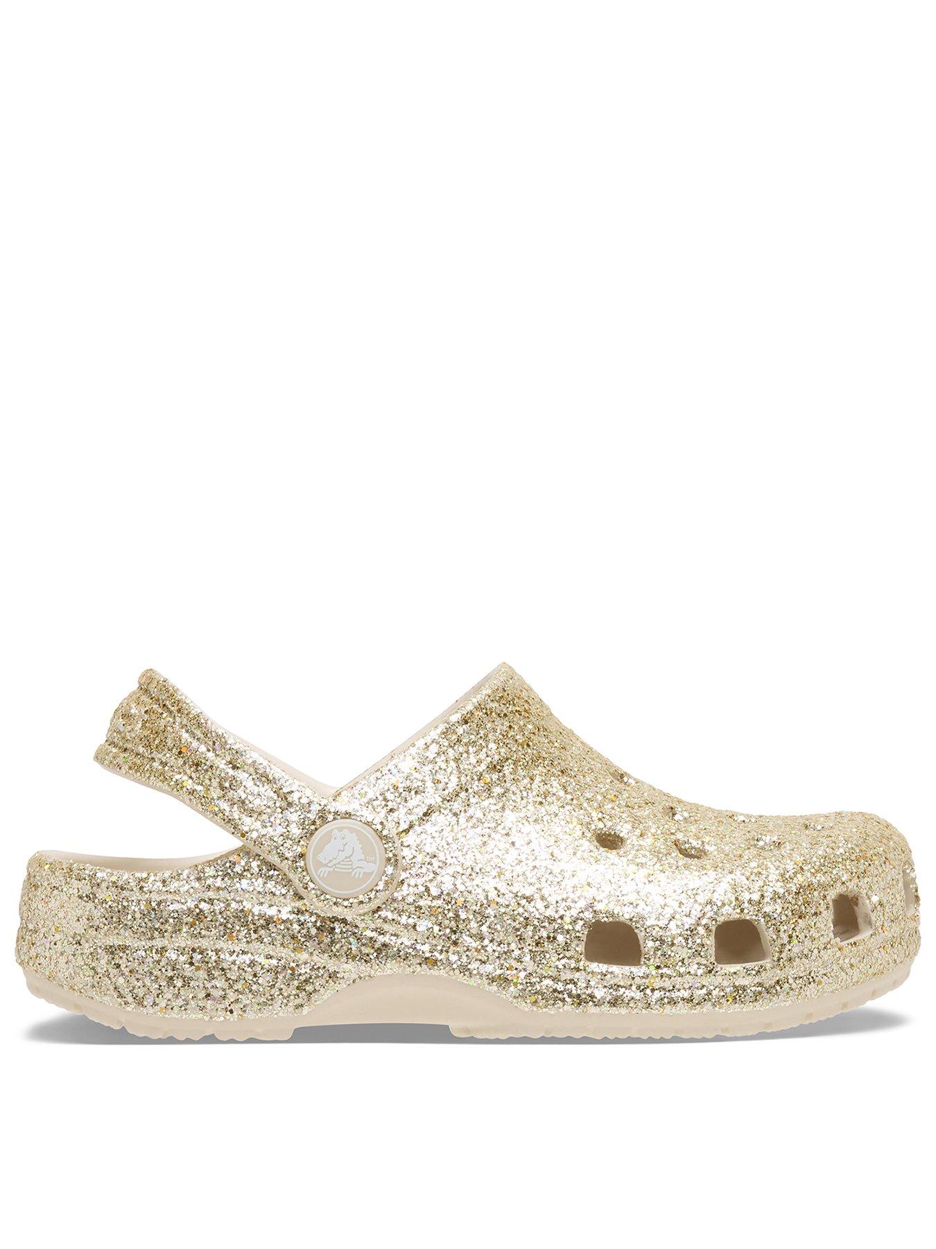 Crocs Toddler Classic Chunky Glitter Clog - Sandstone